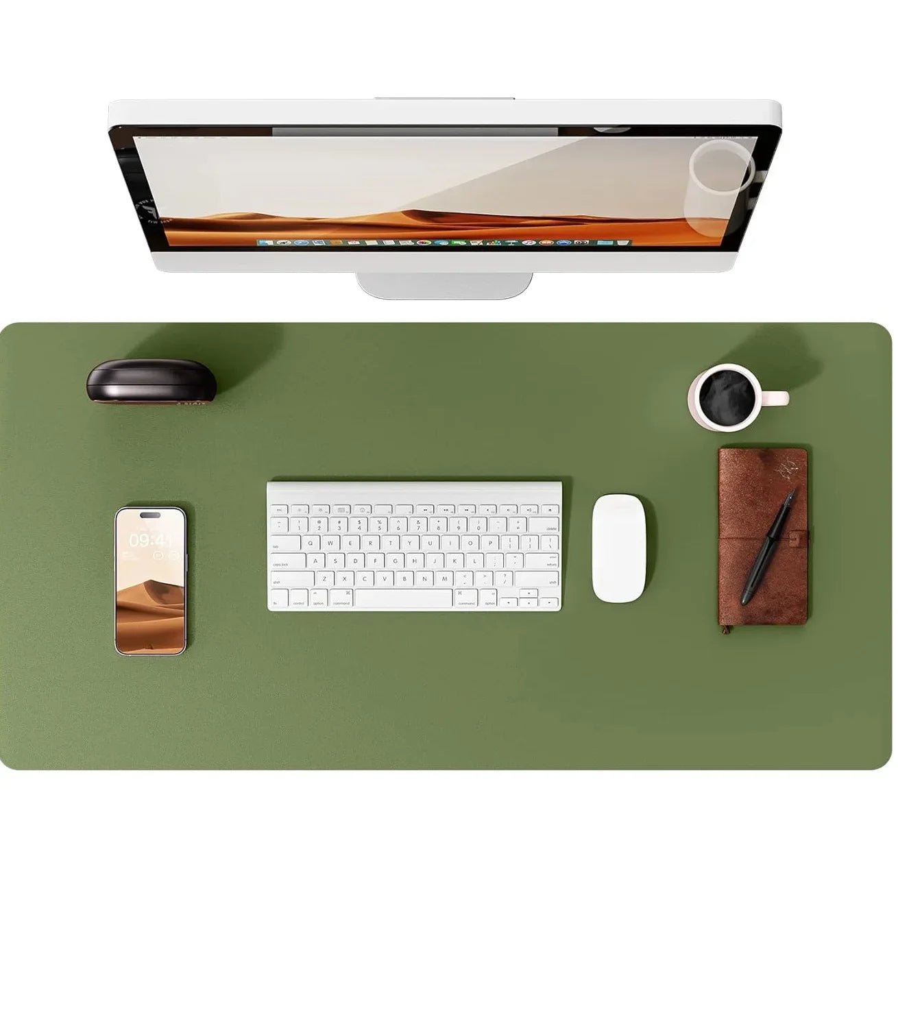 PU Leather Desk Mat – Large Waterproof Mouse Pad & Keyboard Mat, Desk Protector for Office - Overture Gifts