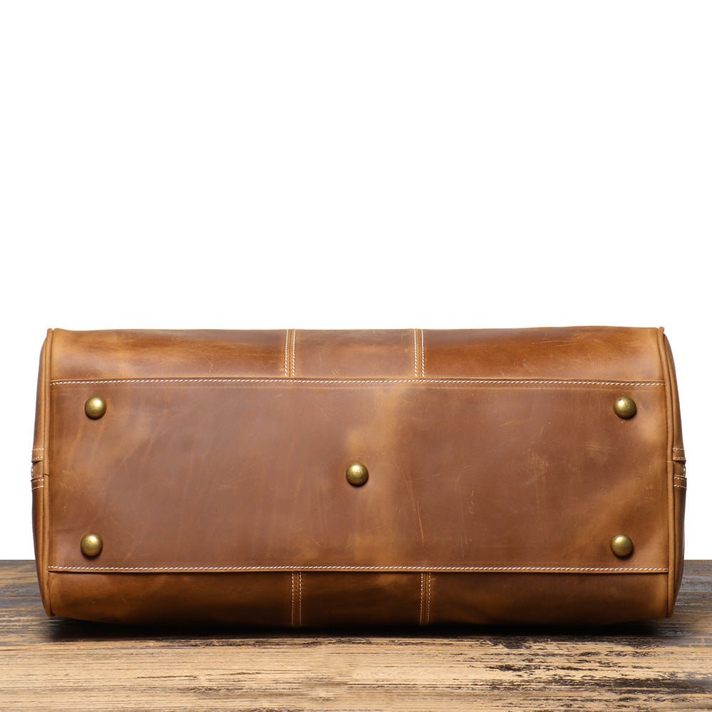 Retro New Men's Genuine Leather Portable Travel Bag - Overture Gifts