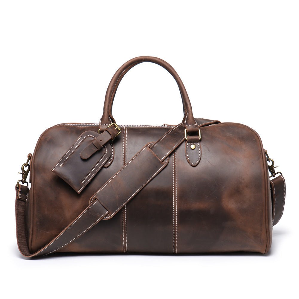Retro New Men's Genuine Leather Portable Travel Bag - Overture Gifts