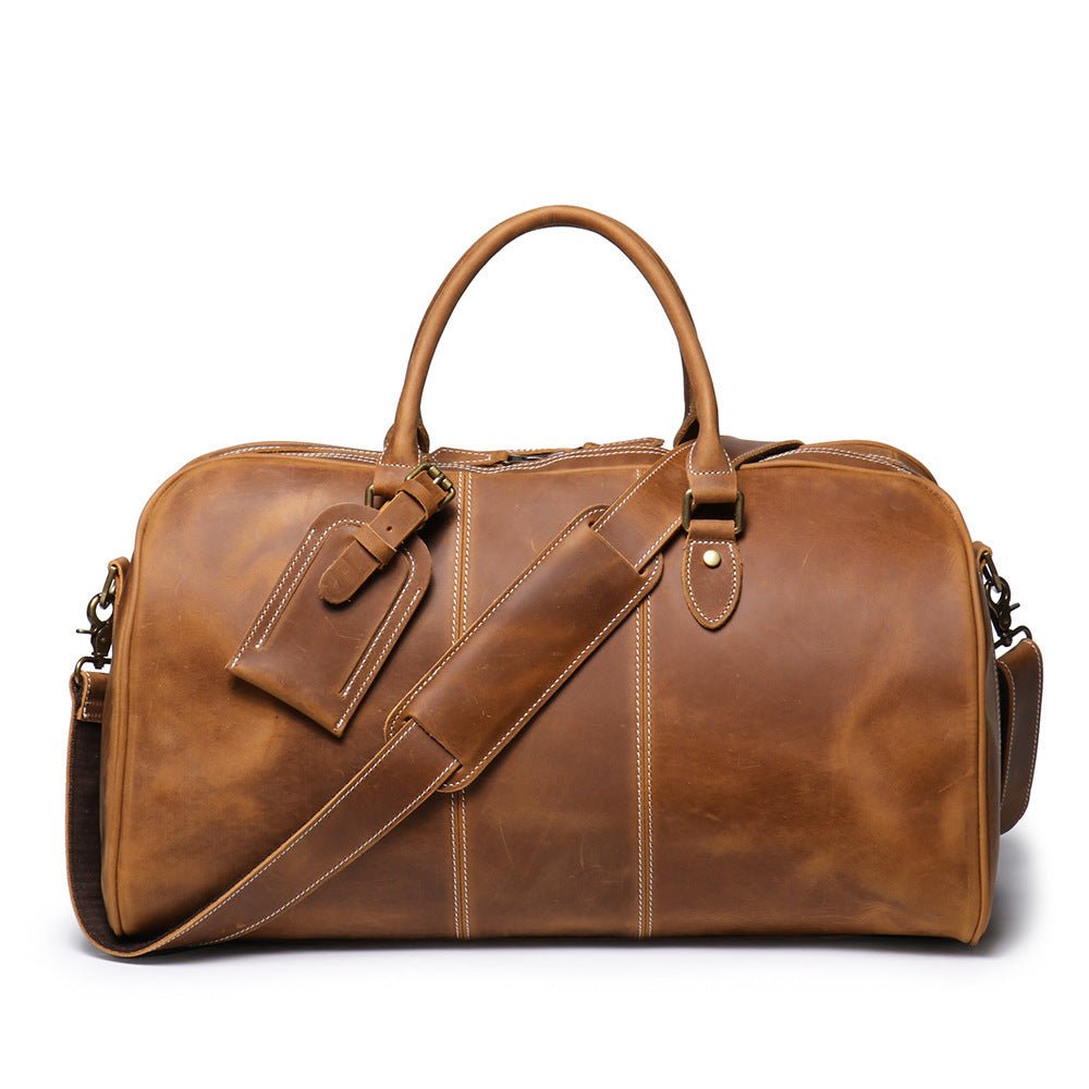 Retro New Men's Genuine Leather Portable Travel Bag - Overture Gifts
