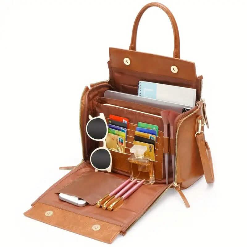 Retro PU Leather Handbag with Multi Card Slot - Overture Gifts