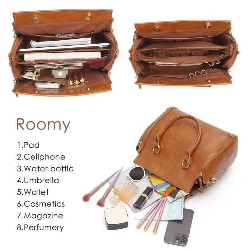 Retro PU Leather Handbag with Multi Card Slot - Overture Gifts