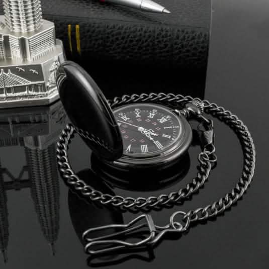 Retro Smooth Men Pocket Watch with Chain - Overture Gifts
