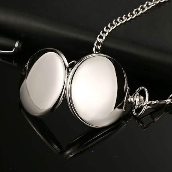 Retro Smooth Men Pocket Watch with Chain - Overture Gifts