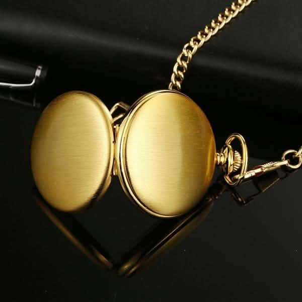 Retro Smooth Men Pocket Watch with Chain - Overture Gifts