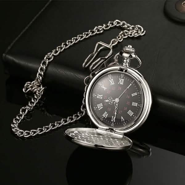 Retro Smooth Men Pocket Watch with Chain - Overture Gifts