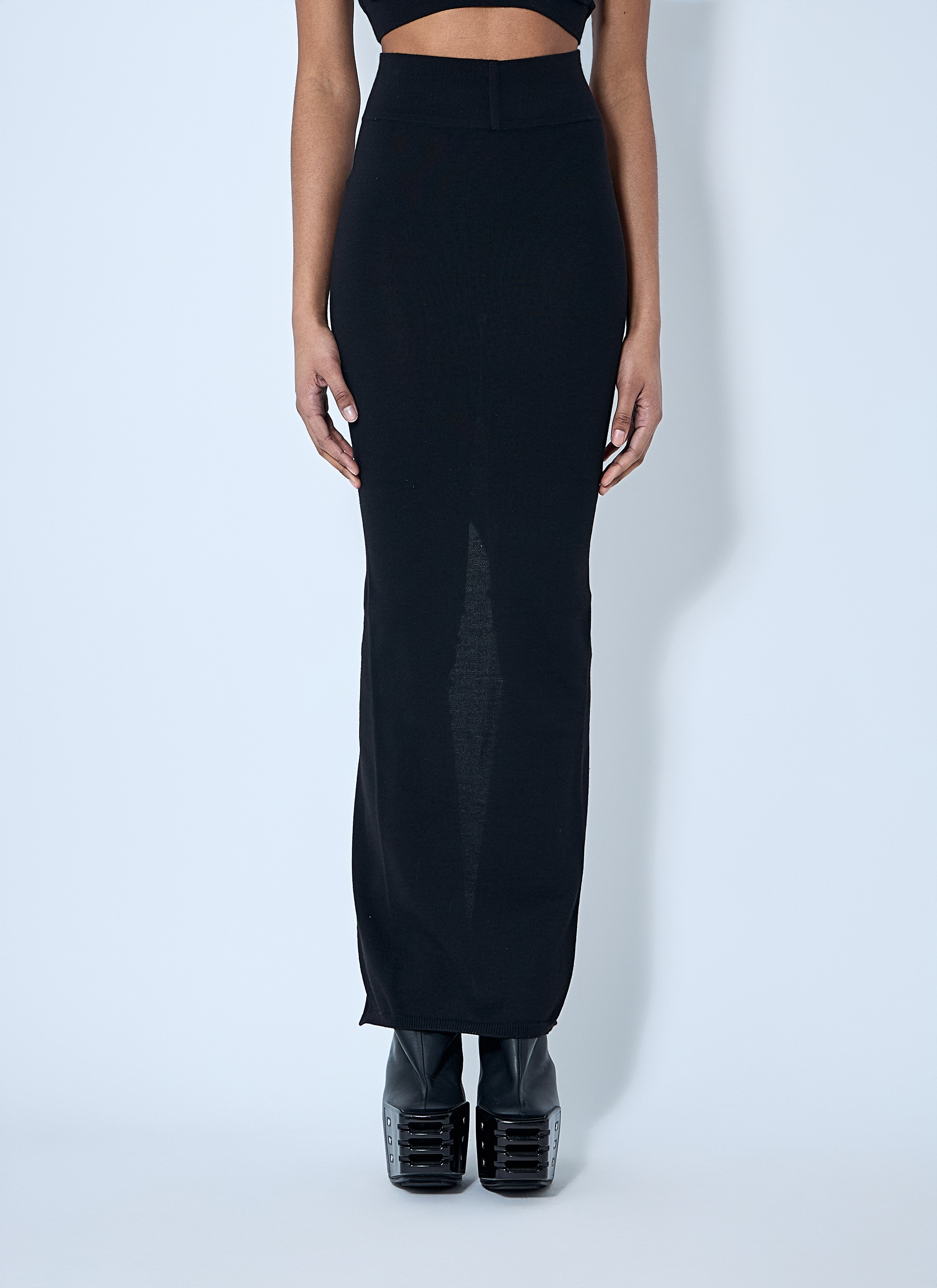 Rick Owens Women Wool Knit Maxi Skirt