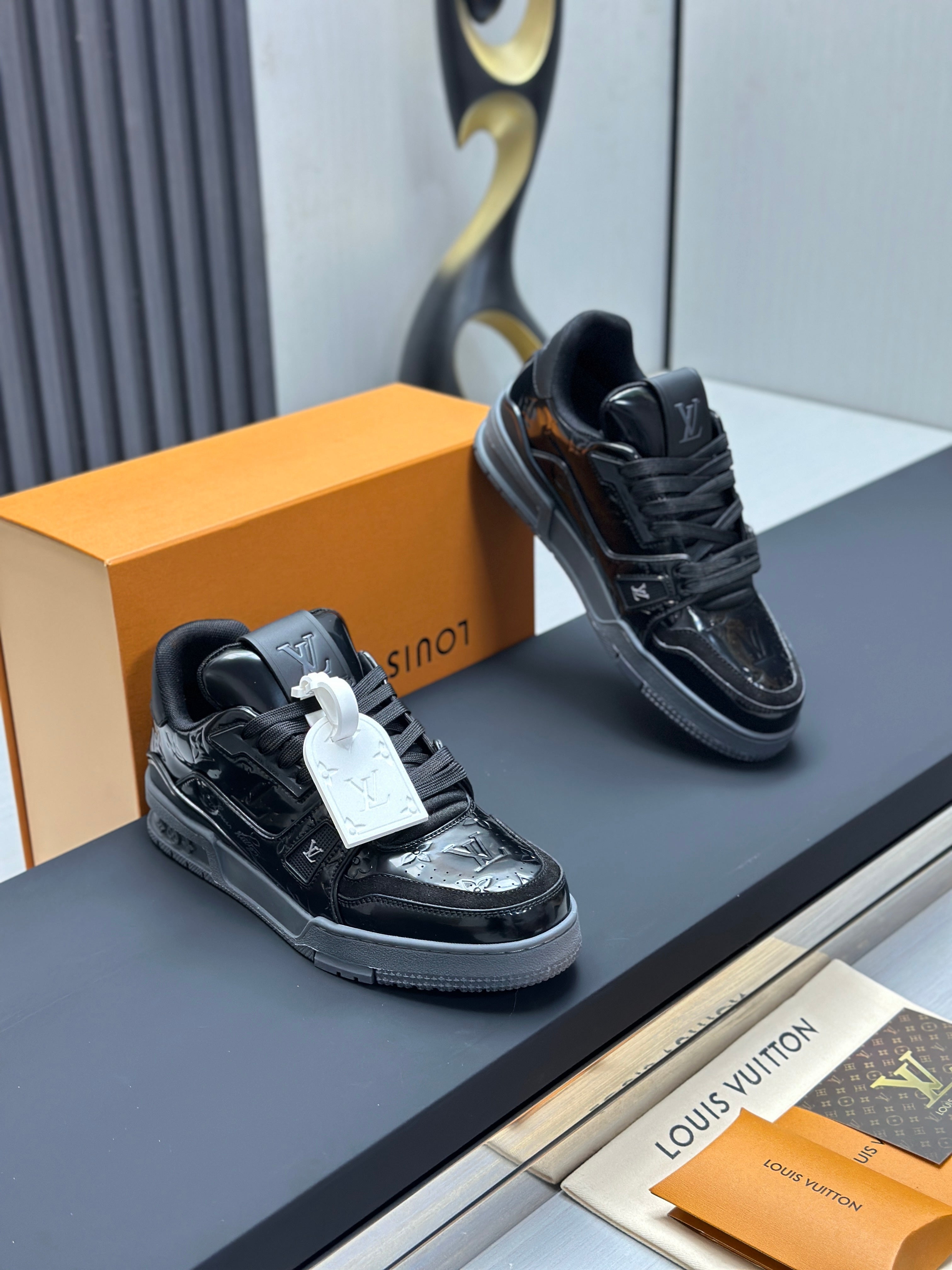 LV Trainers Patent Leather