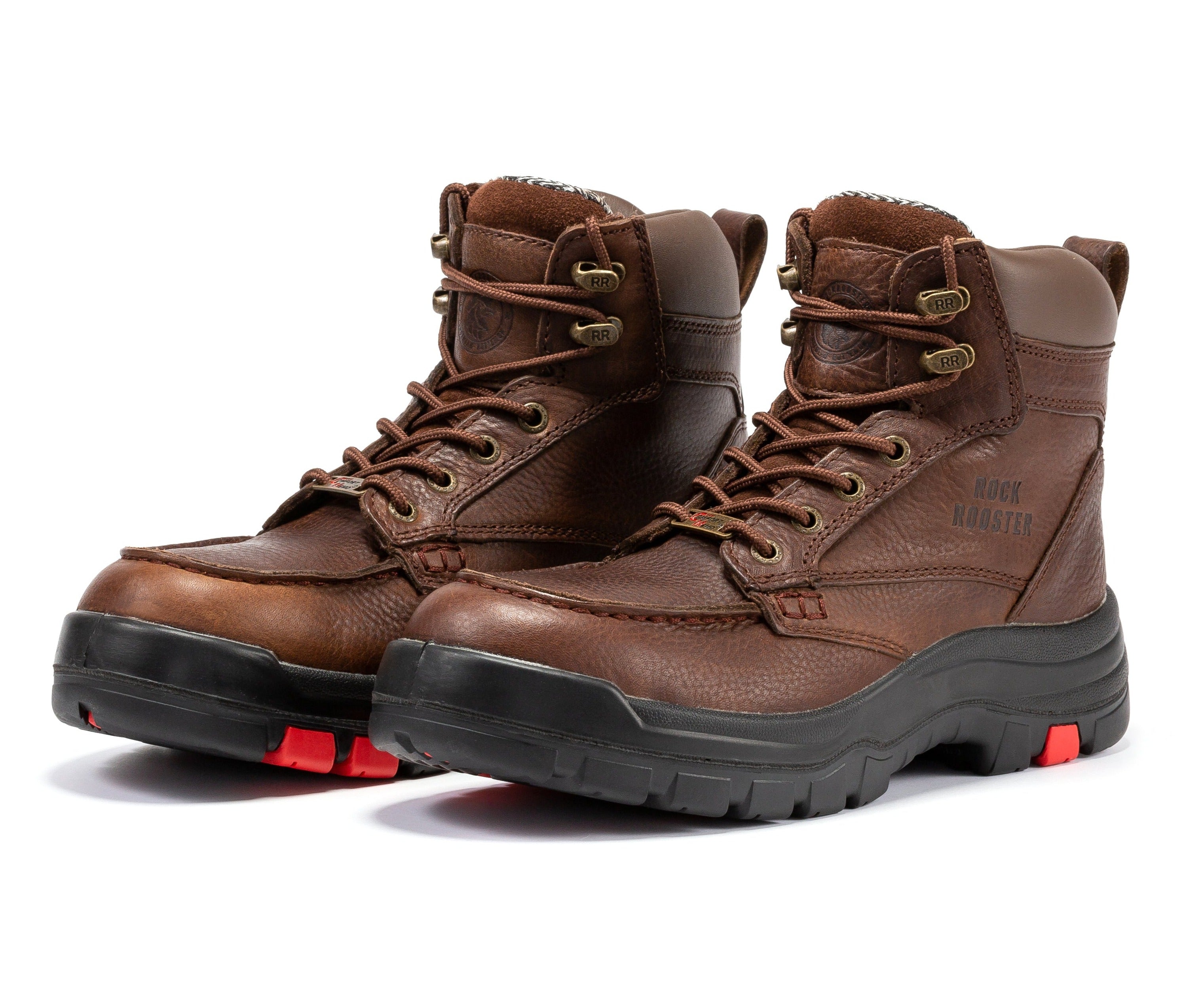 ROCKROOSTER Zumbro 6 inch Wide Steel Toe, Waterproof Work Boots, Rubber Outsole, EH Protection, ASTM 2413, Work Boots AK372