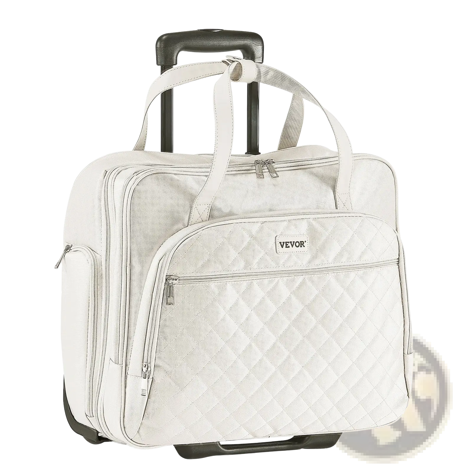 Rolling Laptop Bag, Fits Up To 15.6 Inch Laptop, Wheeled Briefcase, Roller Computer Tote Bag With 2 Fixed Wheels & Telescoping Handle, Laptop Case For Work Travel Business Office, Women Men