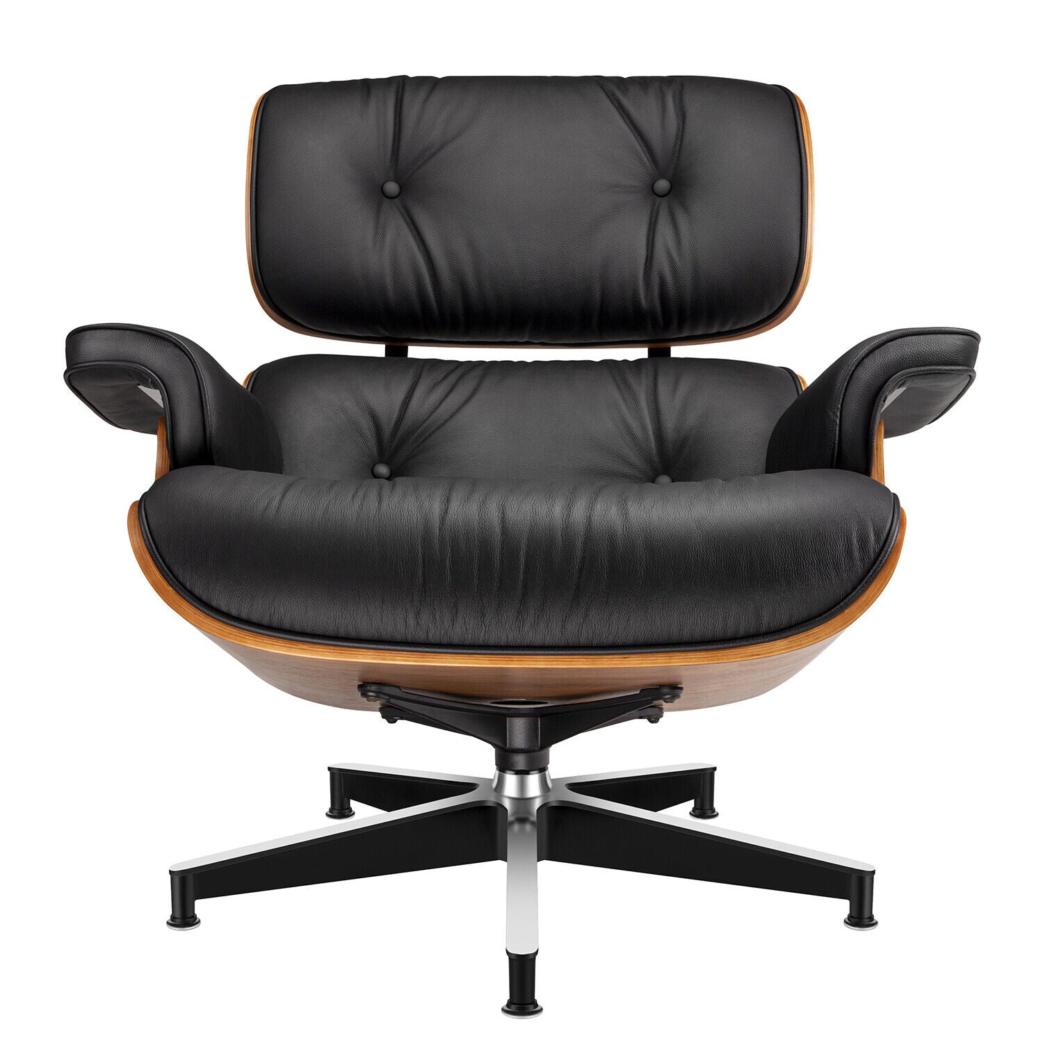 Classic Genuine Leather Lounge With Ottoman Leg Chair (Replica)