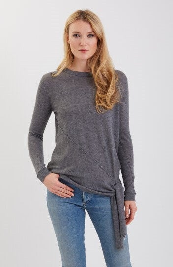 Cashmere Crew Neck With Tie Hem #191709
