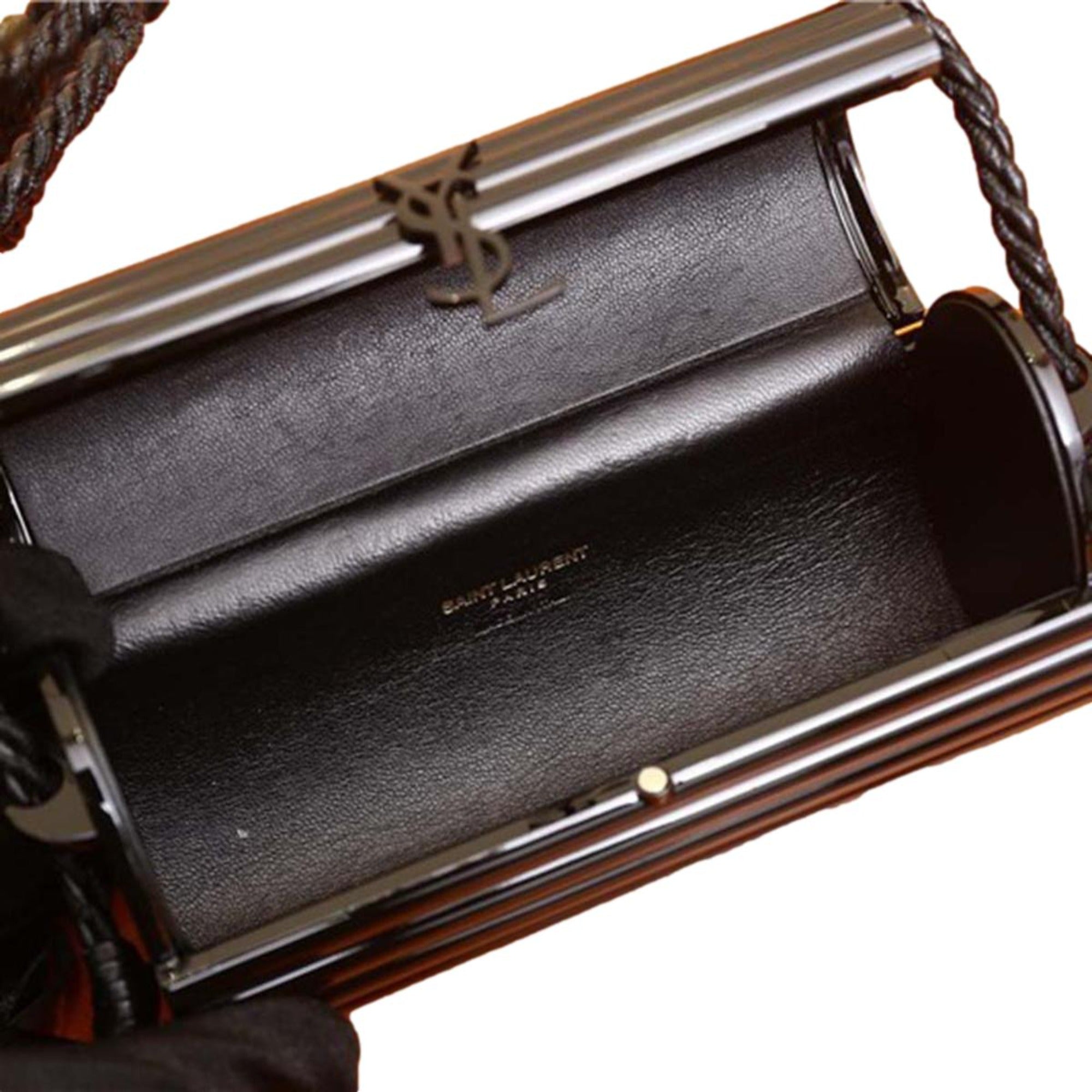 Saint Laurent Opium Plexiglass Minaudiere Box Bag Black