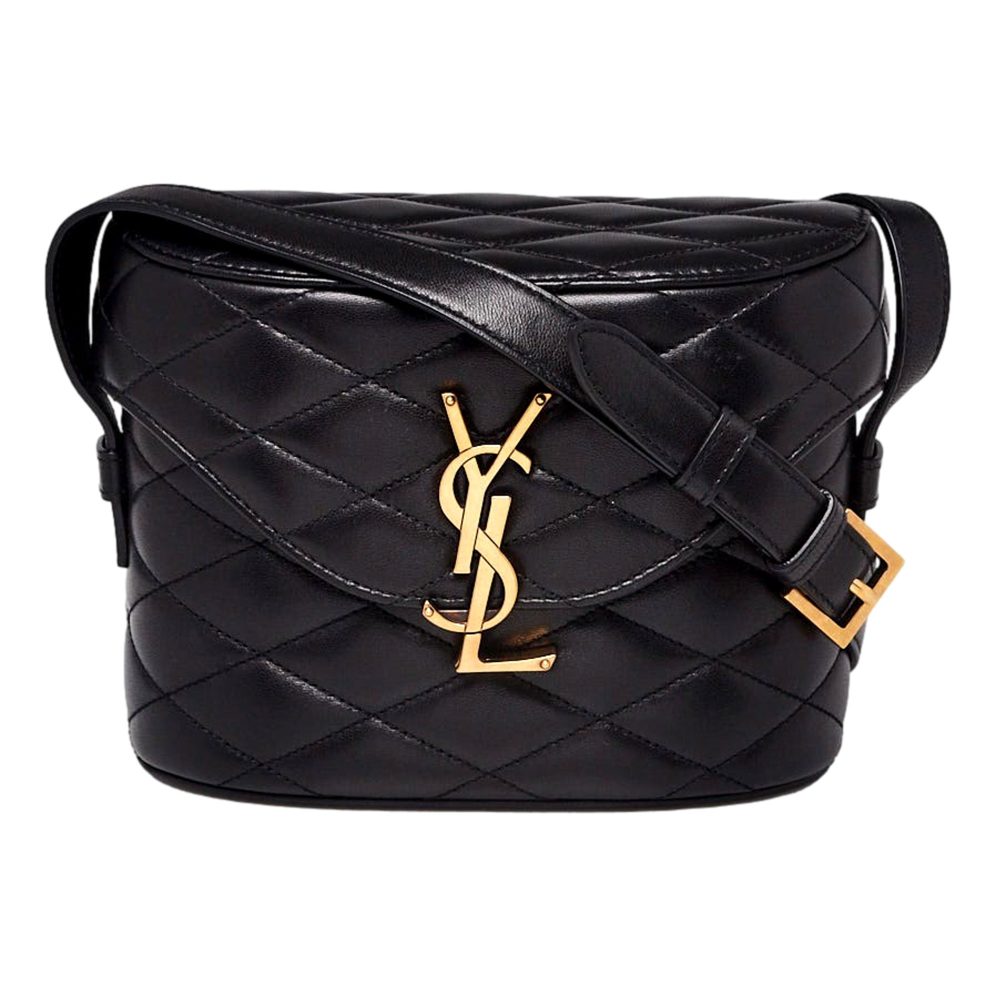 Saint Laurent YSL June Black Quilted Leather Crossbody Bag