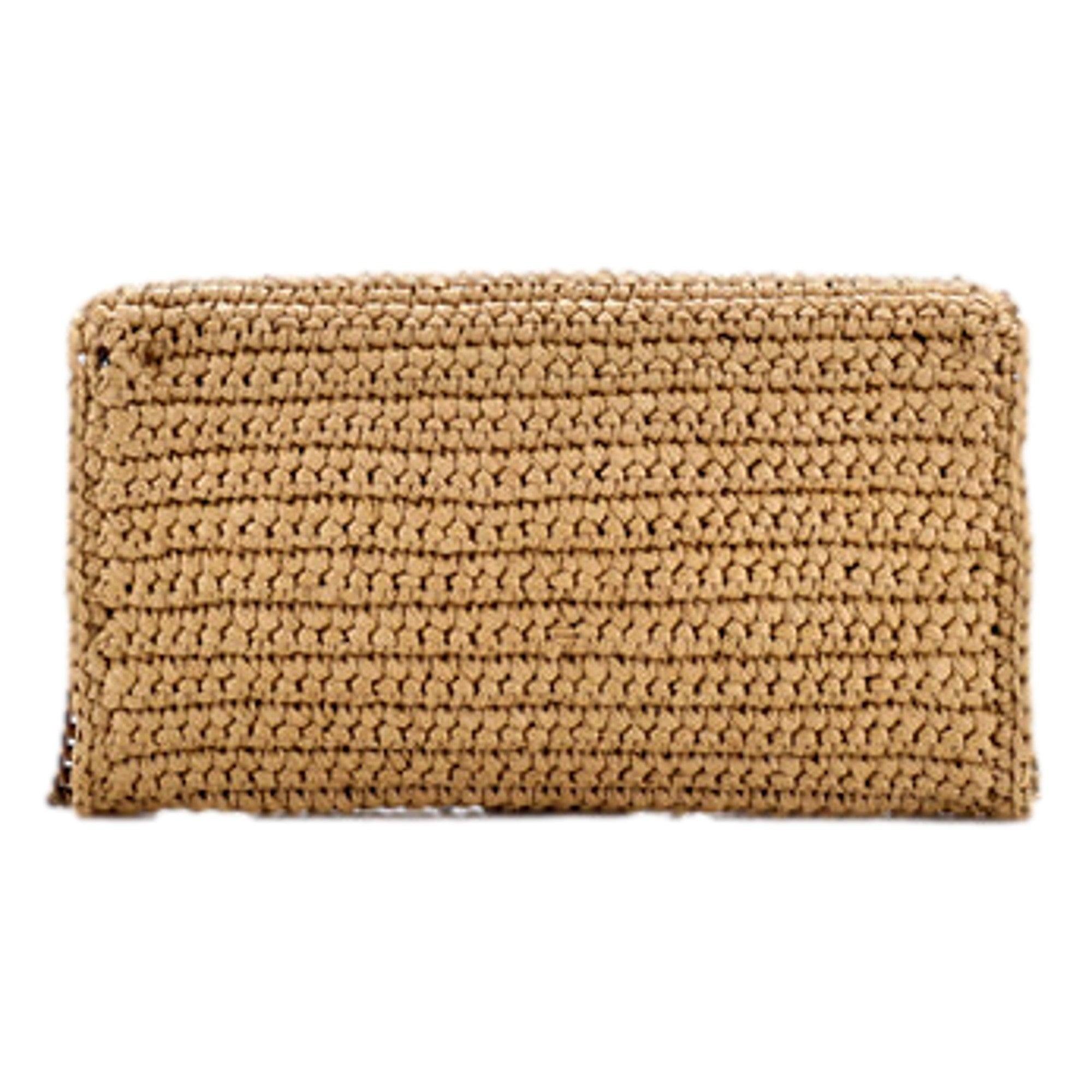 Saint Laurent Kate 99 Beige Raffia Crossbody Bag with Tassel
