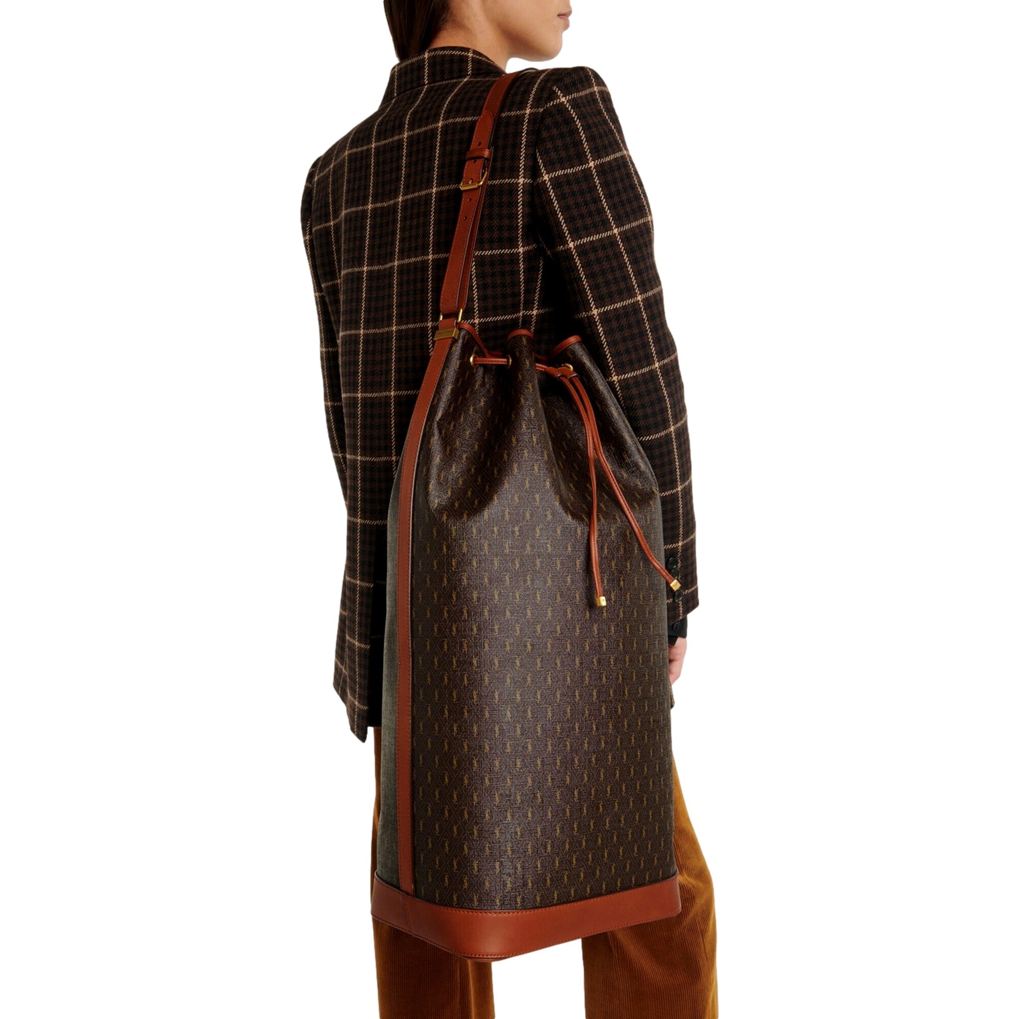 Saint Laurent Le Monogramme Oversized Bucket Bag Brown