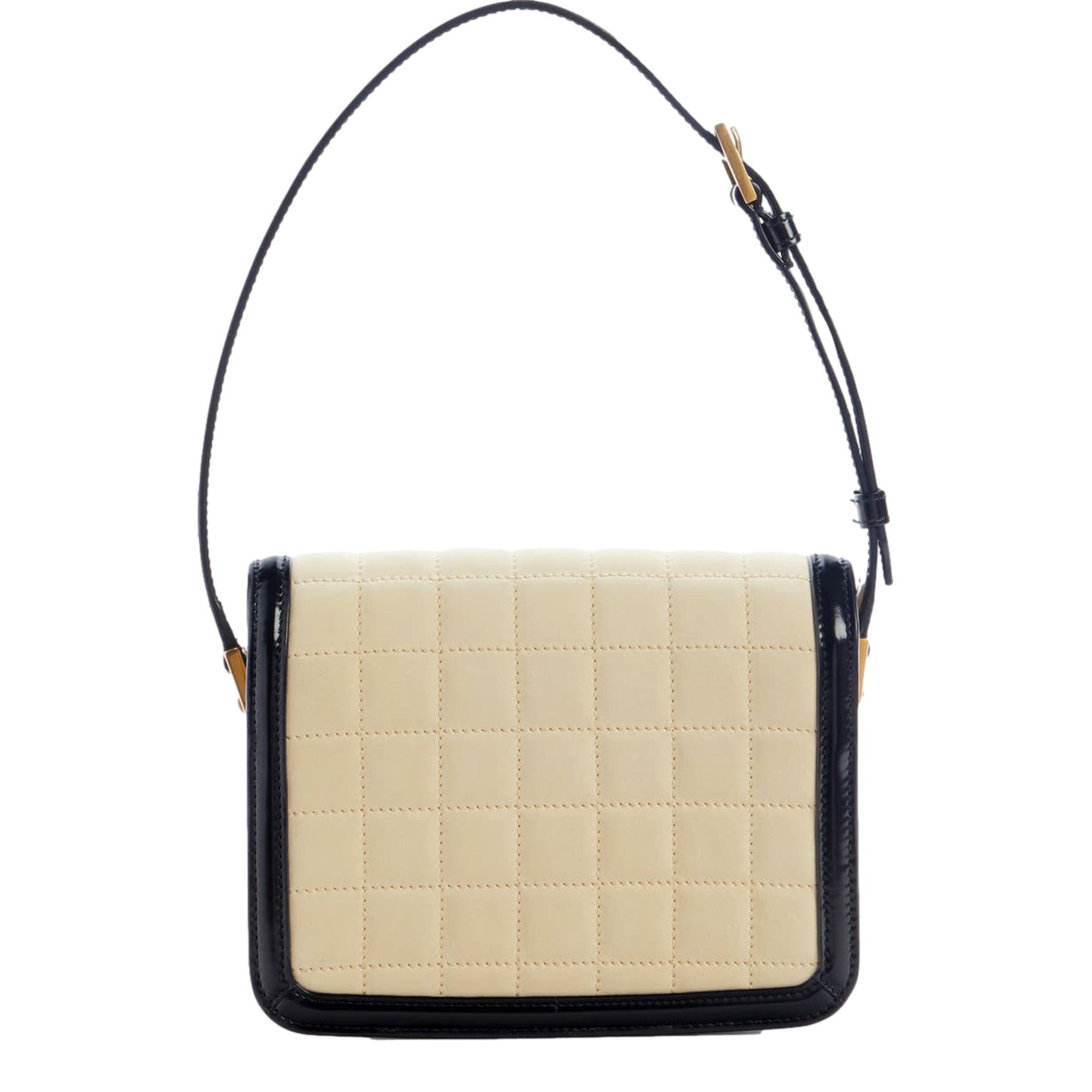 Saint Laurent YSL Solferino Ivory Quilted Suede Leather Shoulder Bag
