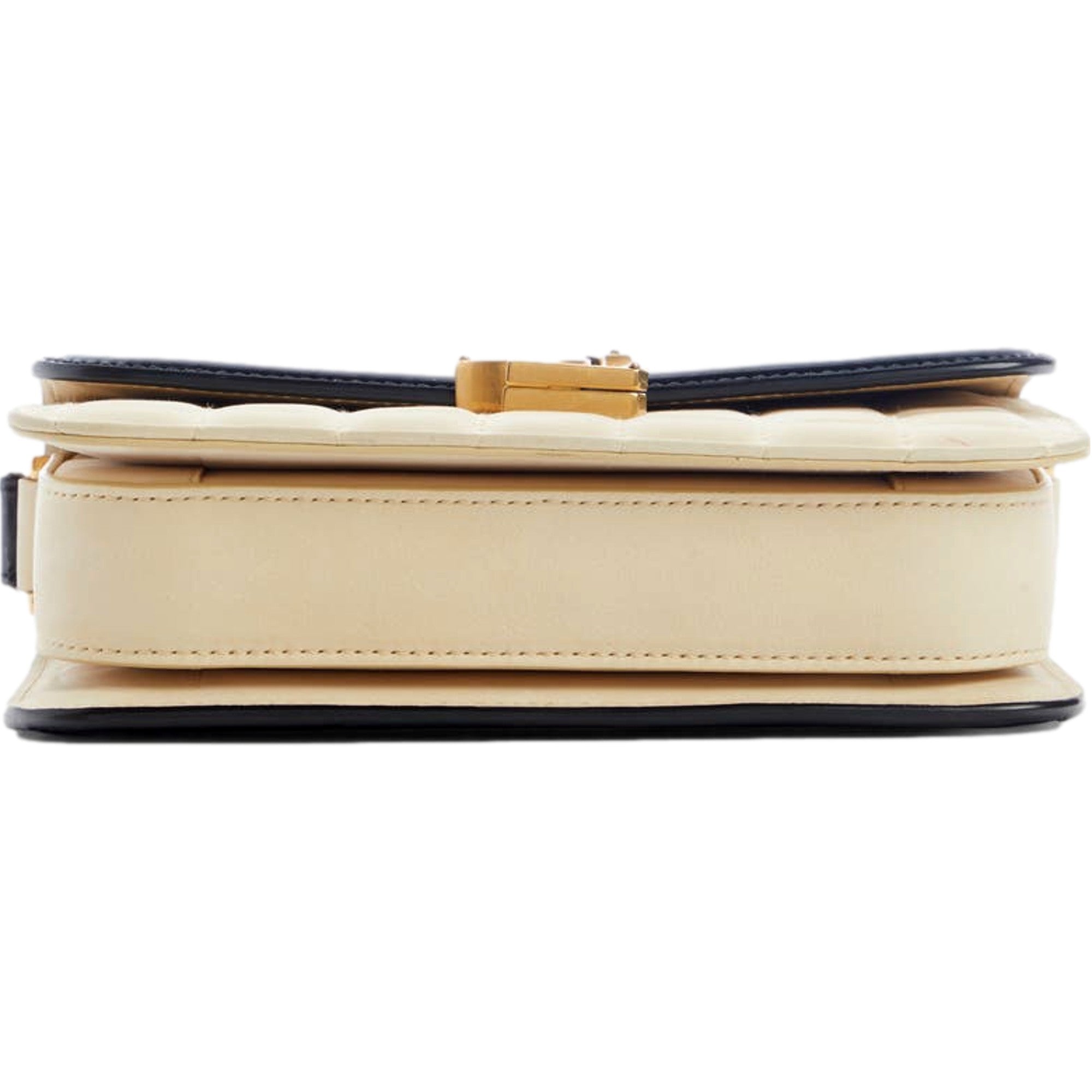 Saint Laurent YSL Solferino Ivory Quilted Suede Leather Shoulder Bag