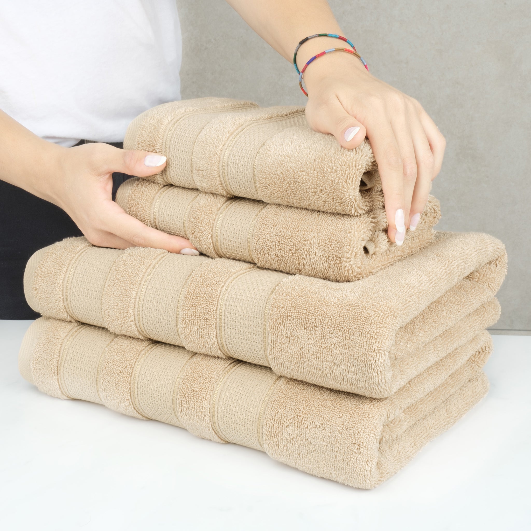 Salem 6 Piece 100% Cotton Luxury Bath Towel Set - Overture Gifts