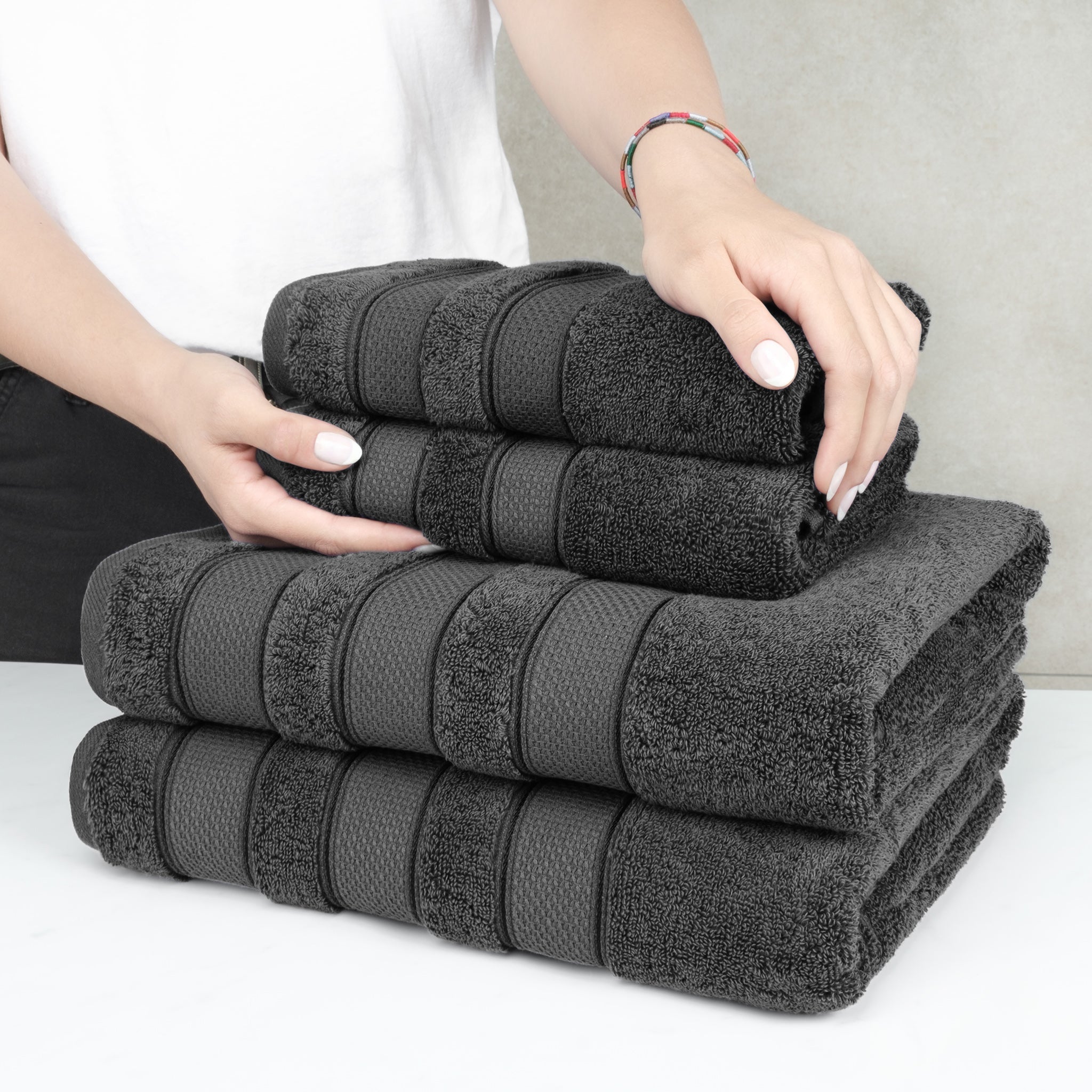 Salem 6 Piece 100% Cotton Luxury Bath Towel Set - Overture Gifts
