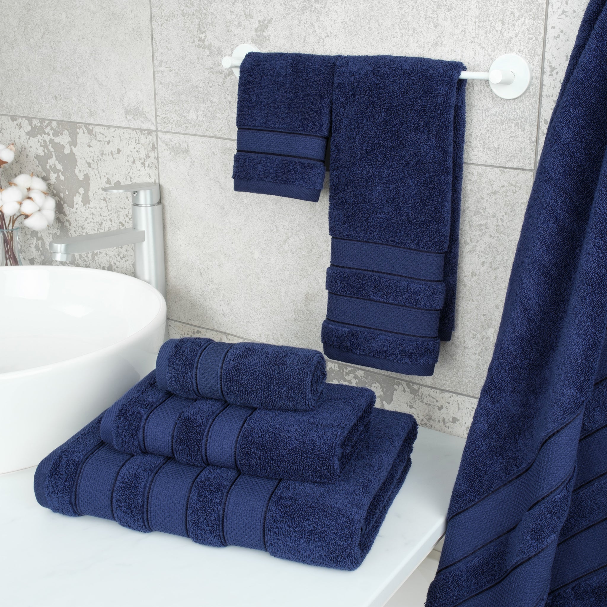 Salem 6 Piece 100% Cotton Luxury Bath Towel Set - Overture Gifts