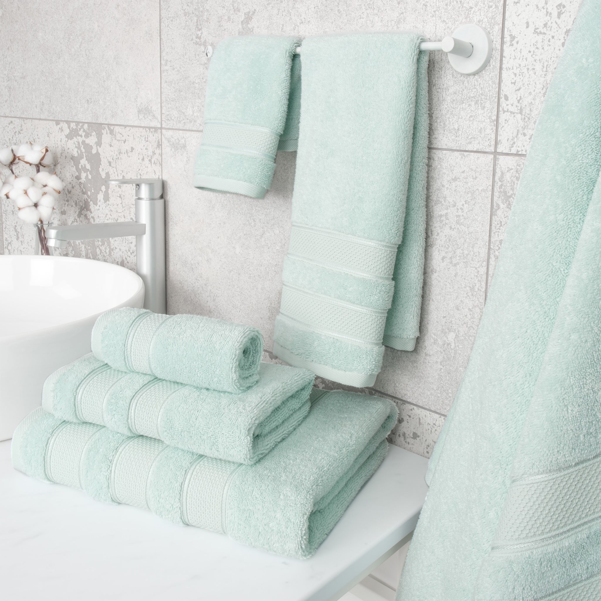 Salem 6 Piece 100% Cotton Luxury Bath Towel Set - Overture Gifts