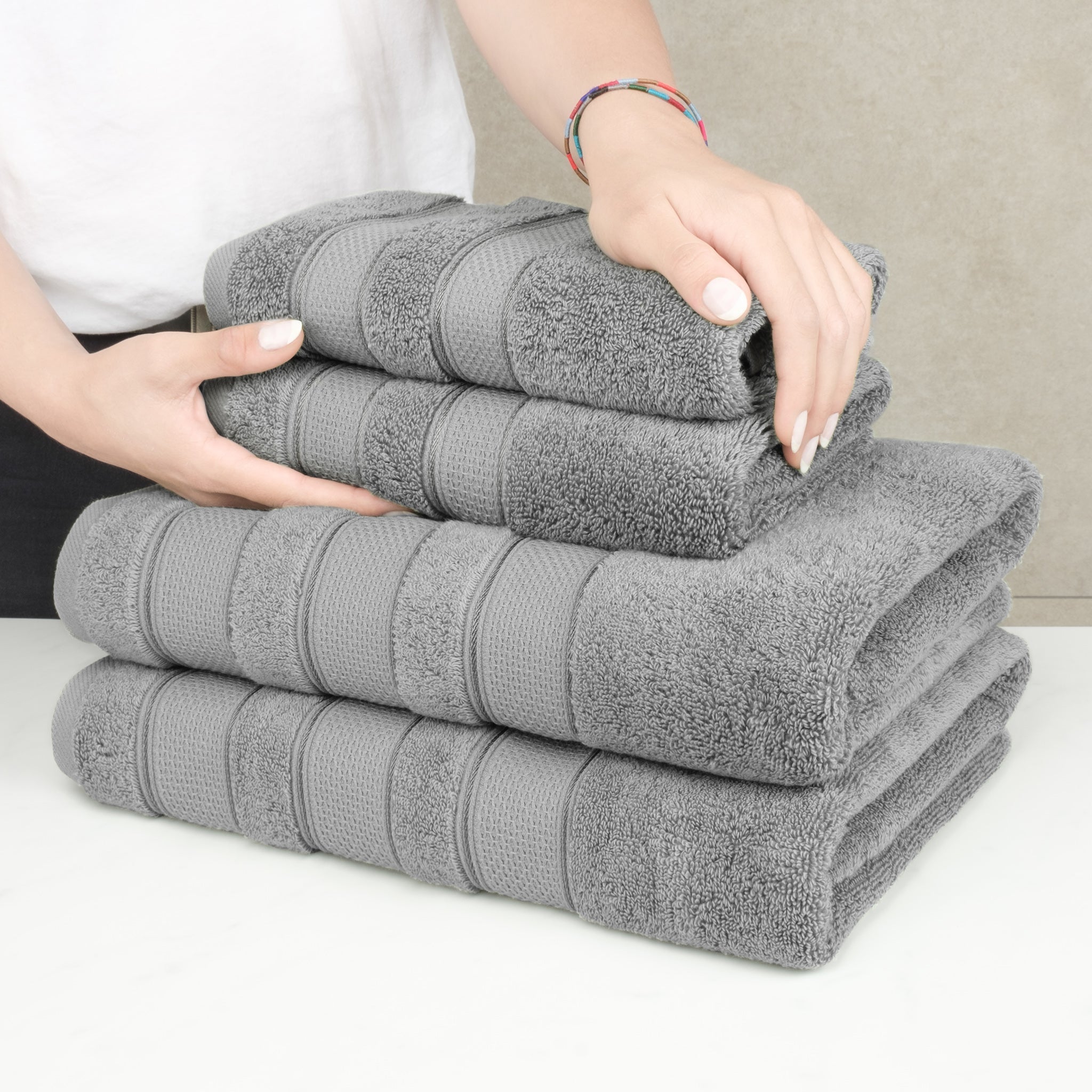 Salem 6 Piece 100% Cotton Luxury Bath Towel Set - Overture Gifts
