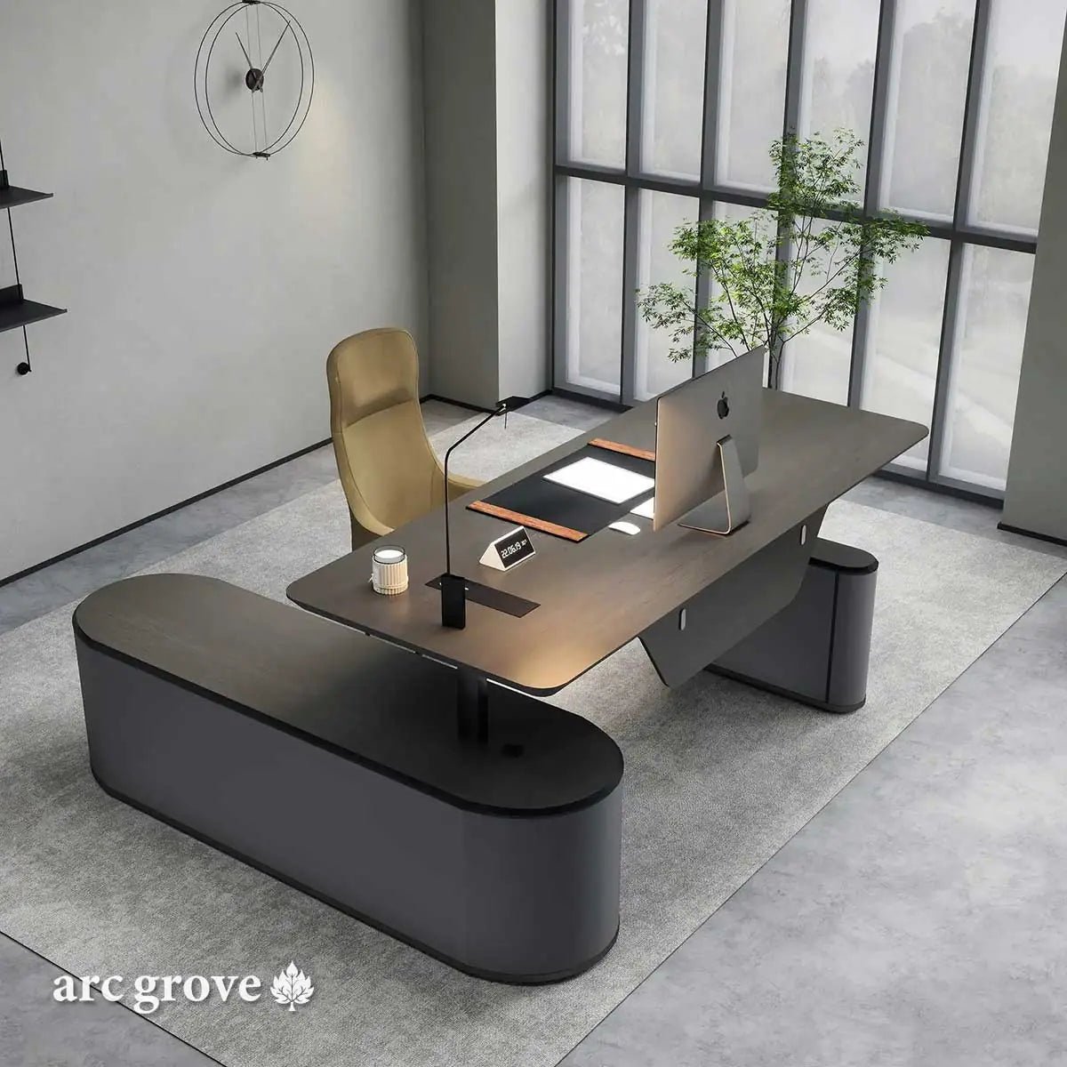 Sawyer · L-Shaped Executive Standing Desk, Adjustable Height - Overture Gifts