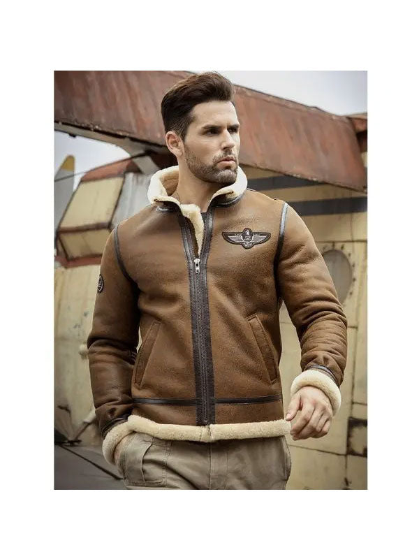 Men’s Sheepskin Shearling Motorcycle Leather Jacket