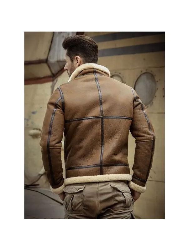 Men’s Sheepskin Shearling Motorcycle Leather Jacket