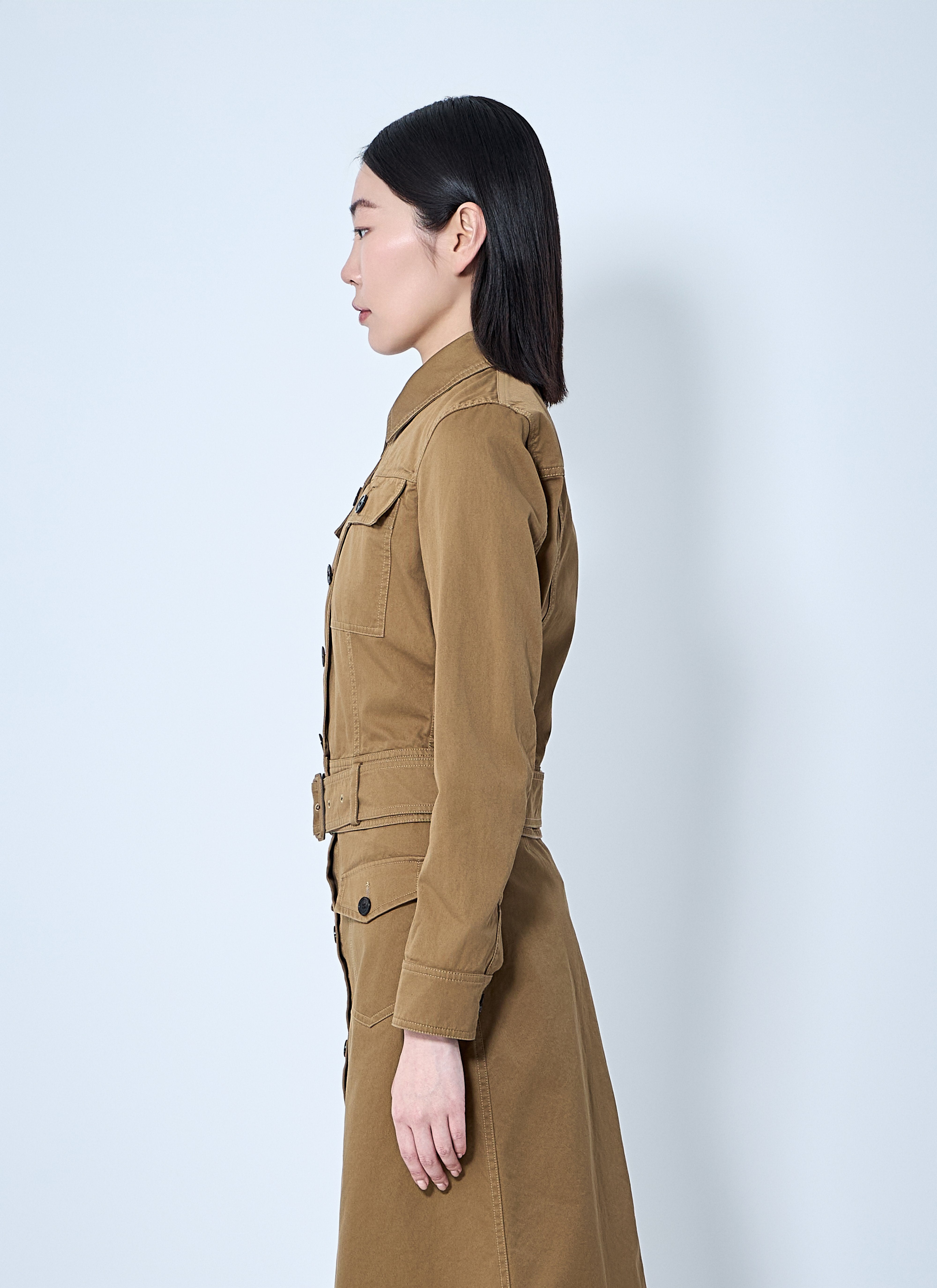 Saint Laurent Women Cotton Serge Crop Jacket