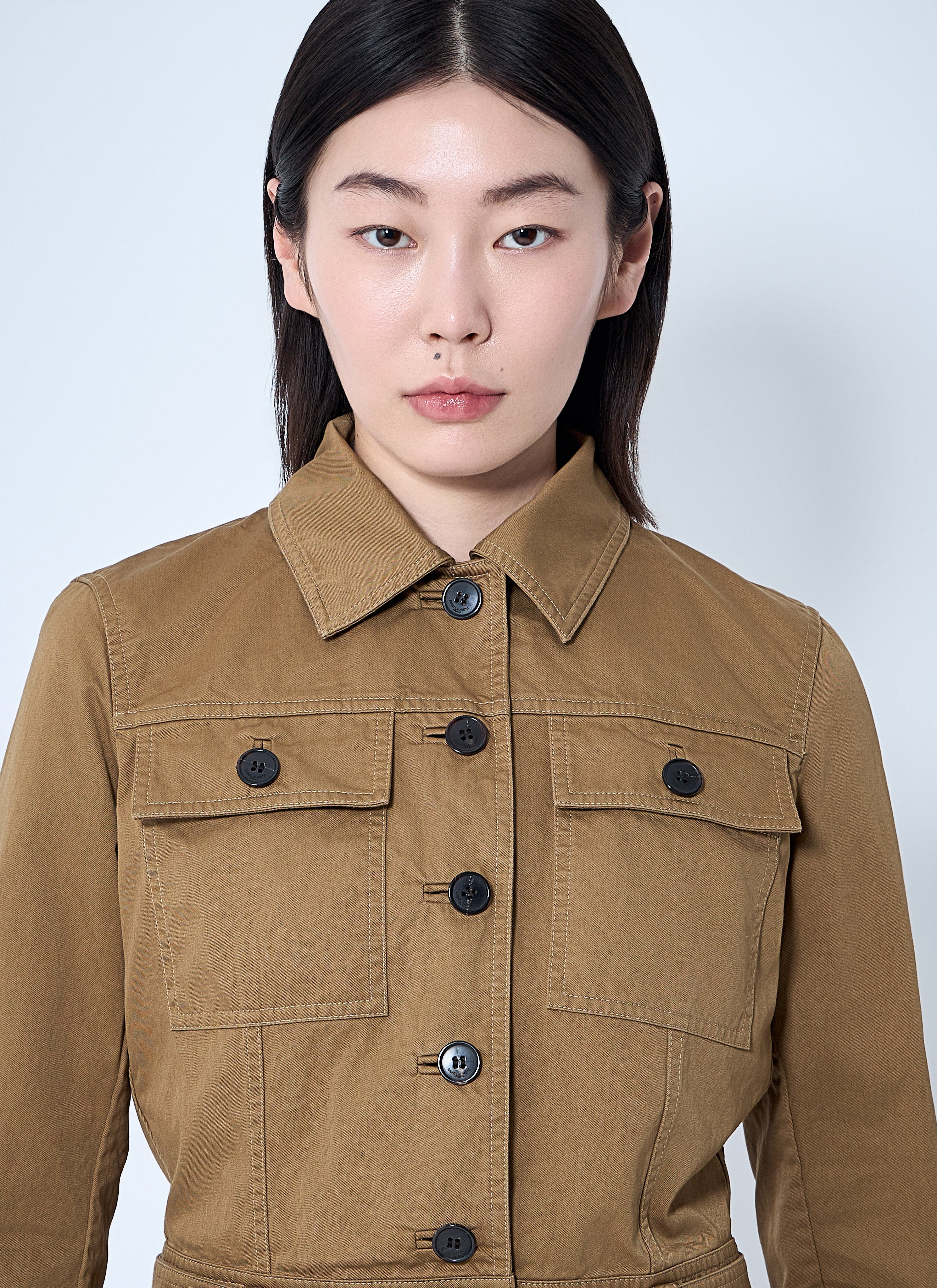 Saint Laurent Women Cotton Serge Crop Jacket