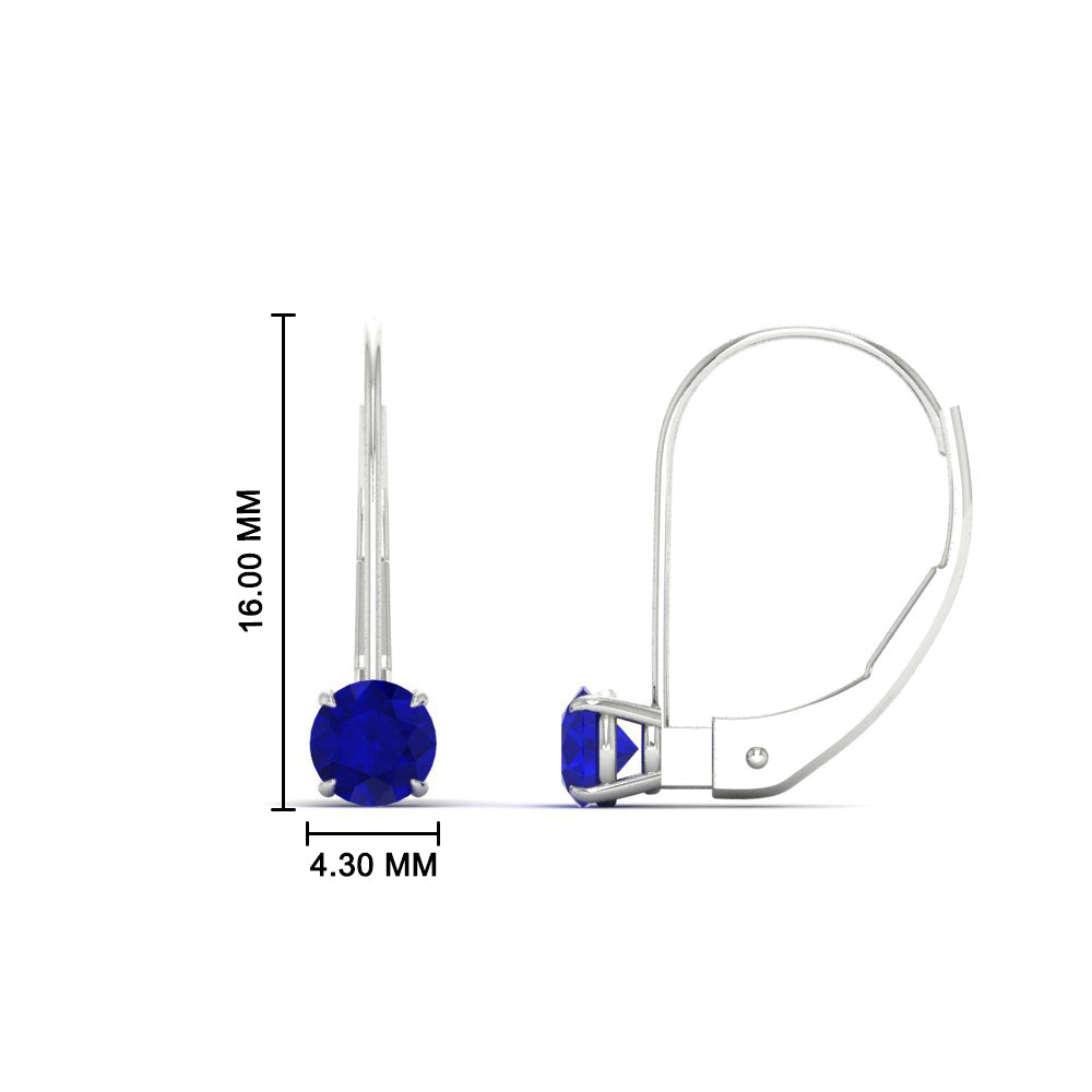 Small Round Diamond Studs Lever Back Earring
