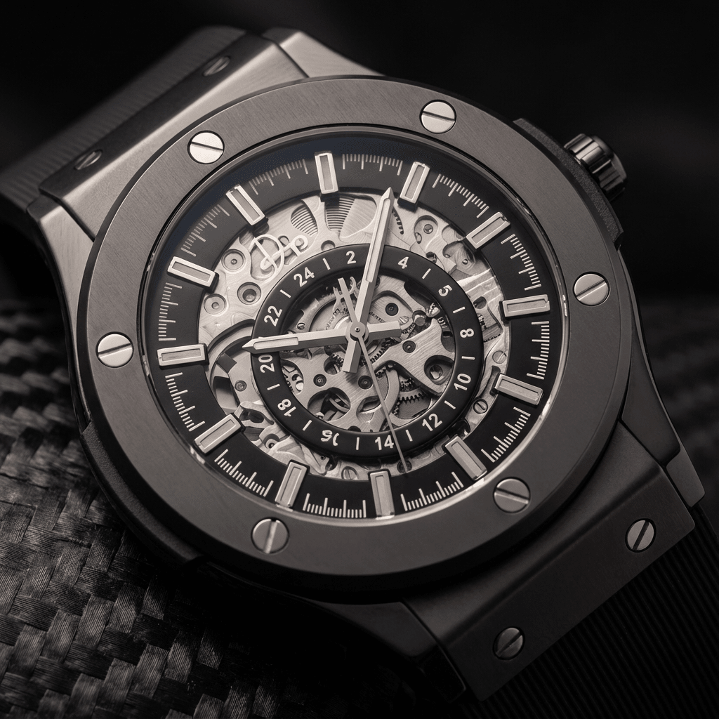 Stainless Steel Skeleton Watch - The 199 Gunmetal by Dapper Watches - Overture Gifts