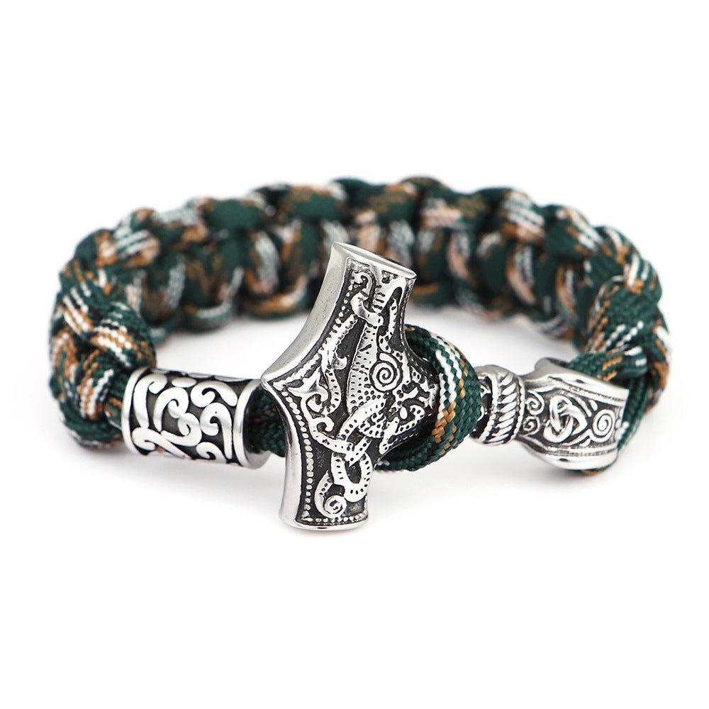Stainless Steel Titanium Umbrella Rope Hand Braided Bracelet Men's Jewelry - Overture Gifts