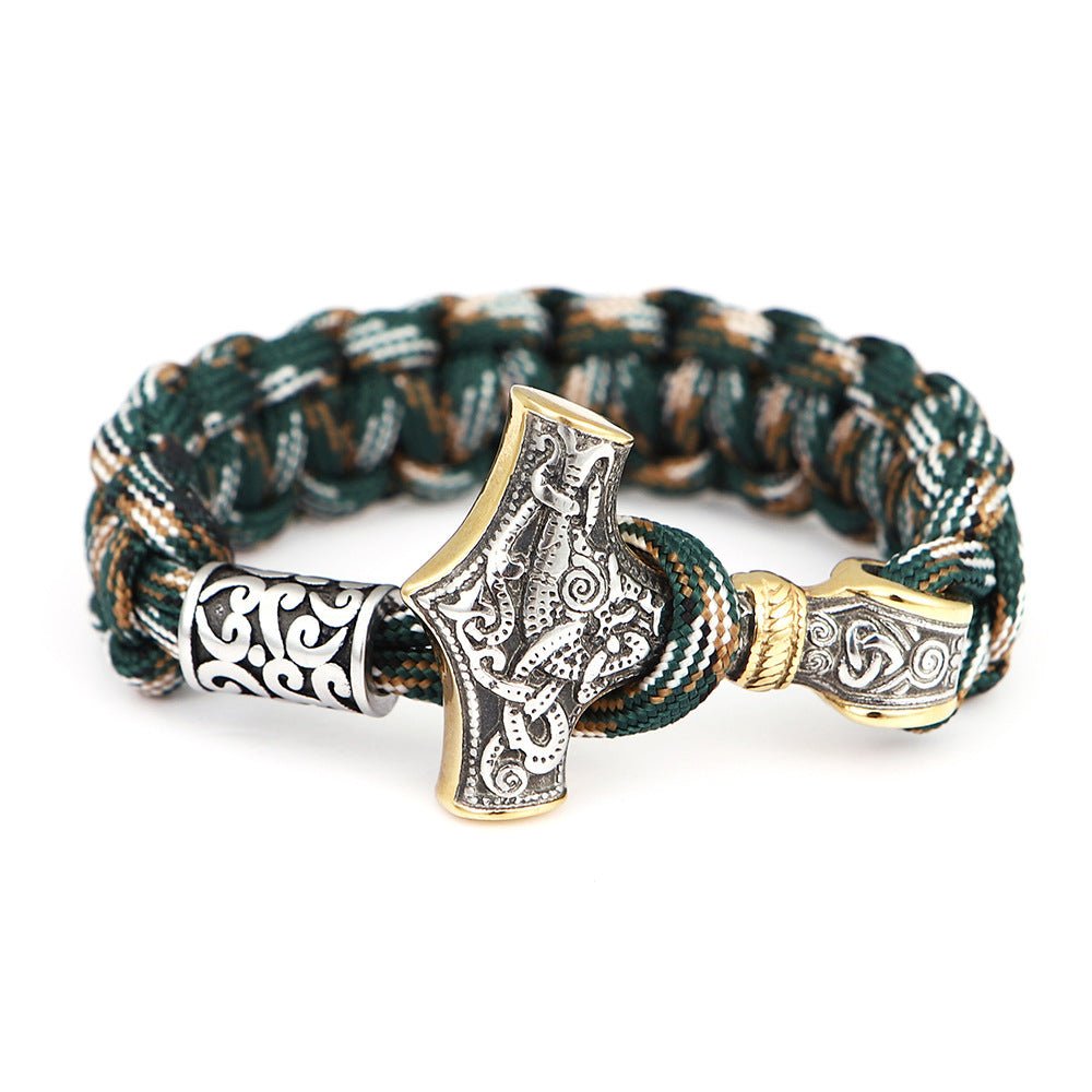 Stainless Steel Titanium Umbrella Rope Hand Braided Bracelet Men's Jewelry - Overture Gifts