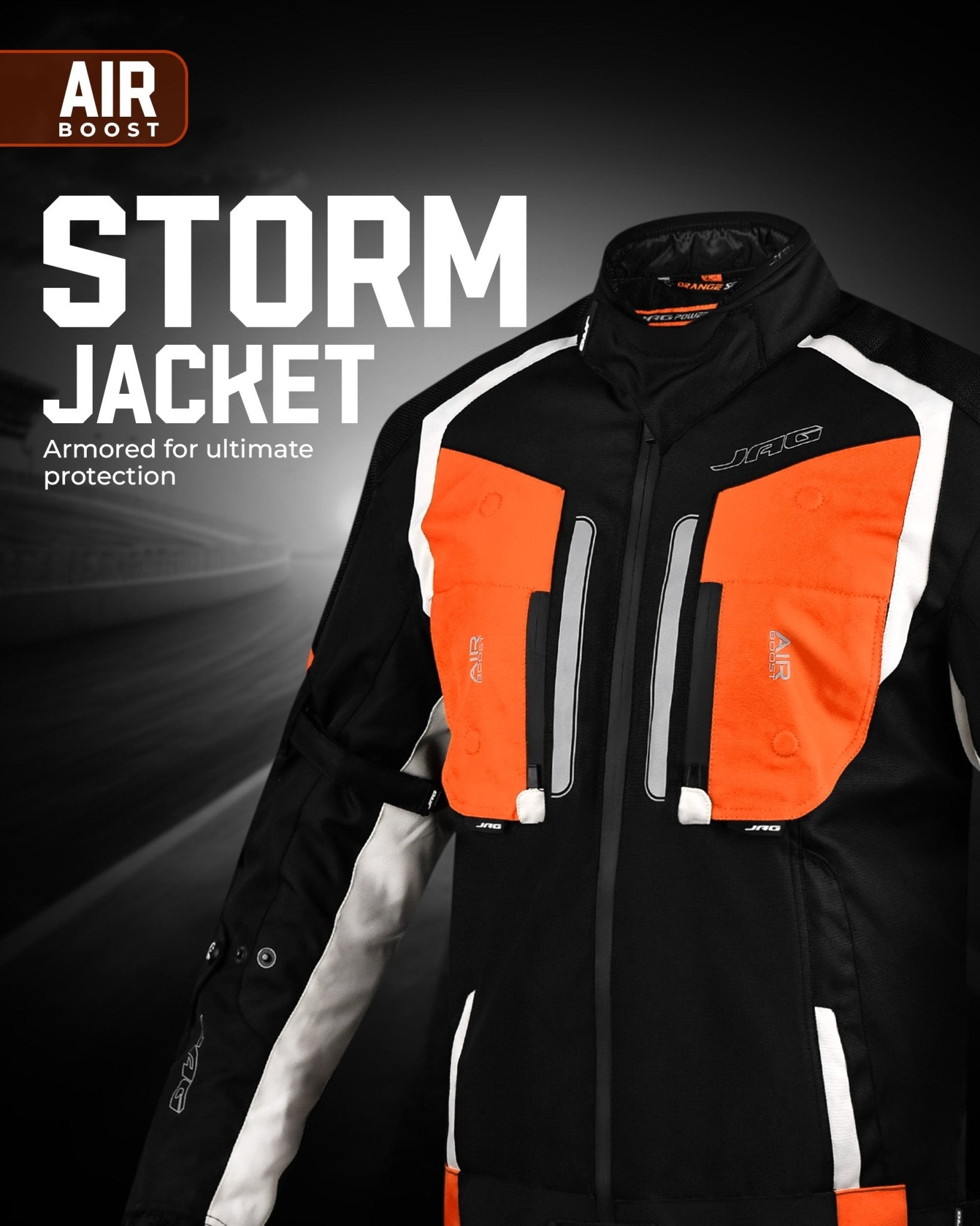 Storm Motorcycle Protective Jacket | Black | All Seasons Jacket - Overture Gifts