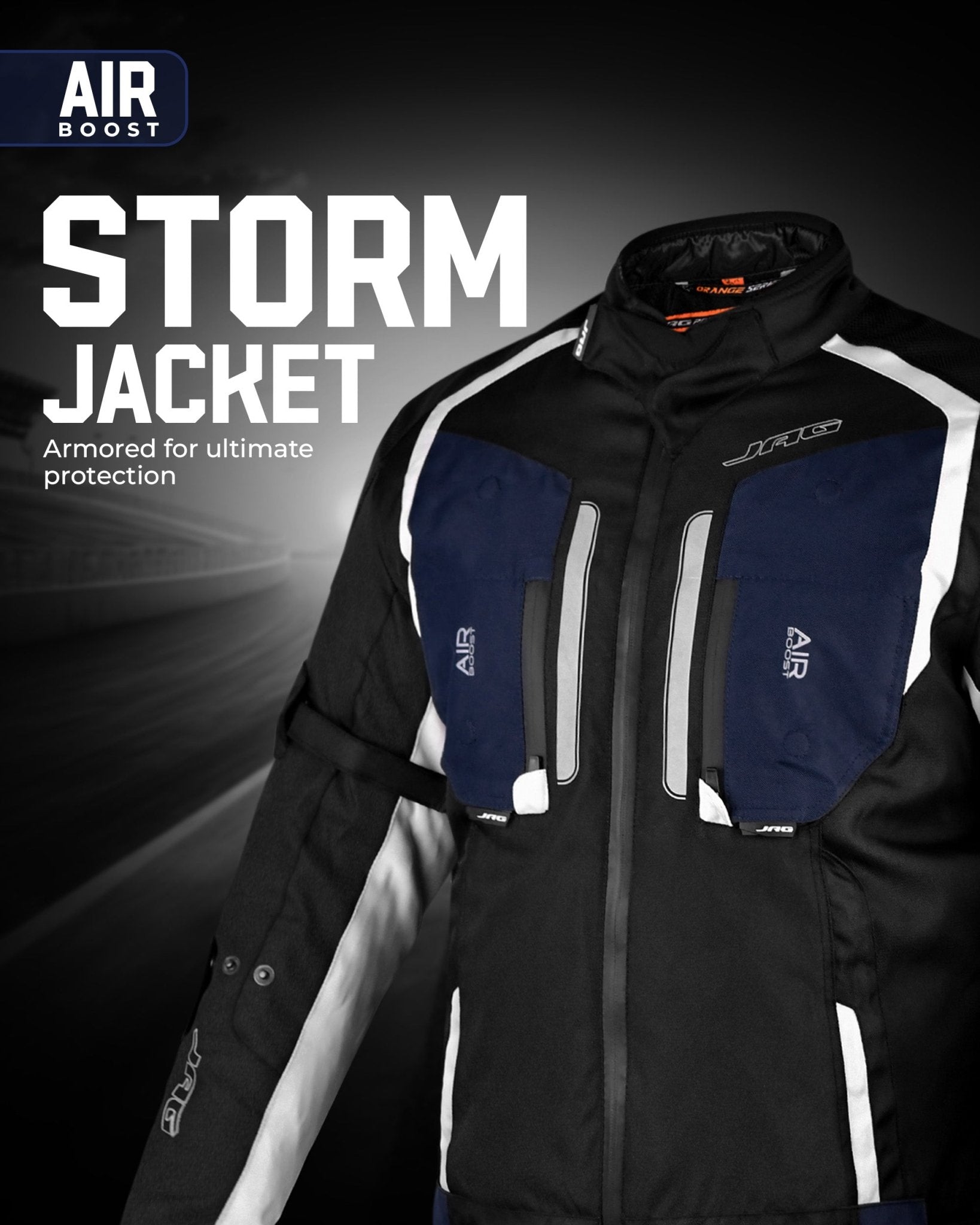 Storm Motorcycle Protective Jacket | Black | All Seasons Jacket - Overture Gifts