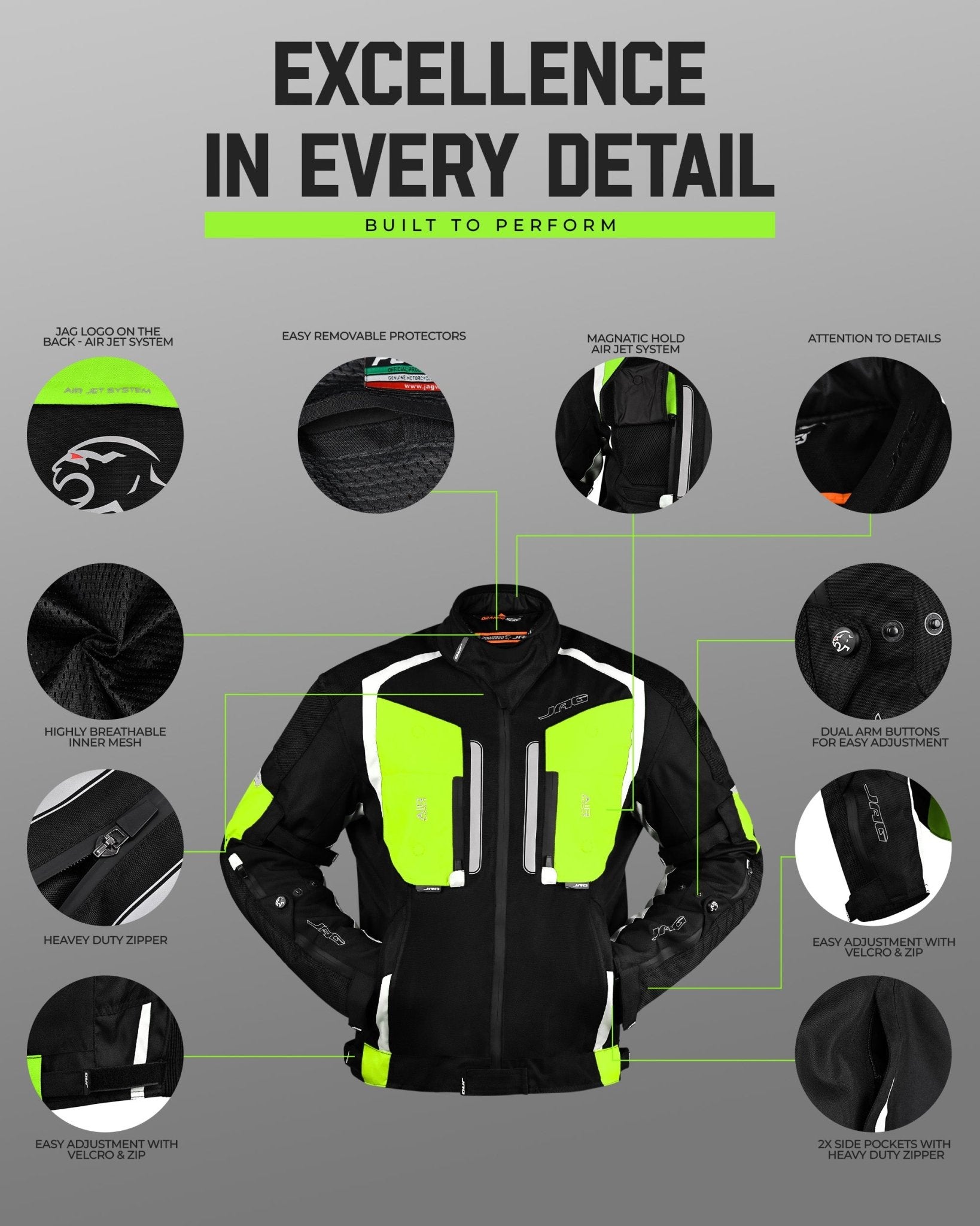 Storm Motorcycle Protective Jacket | Black | All Seasons Jacket - Overture Gifts