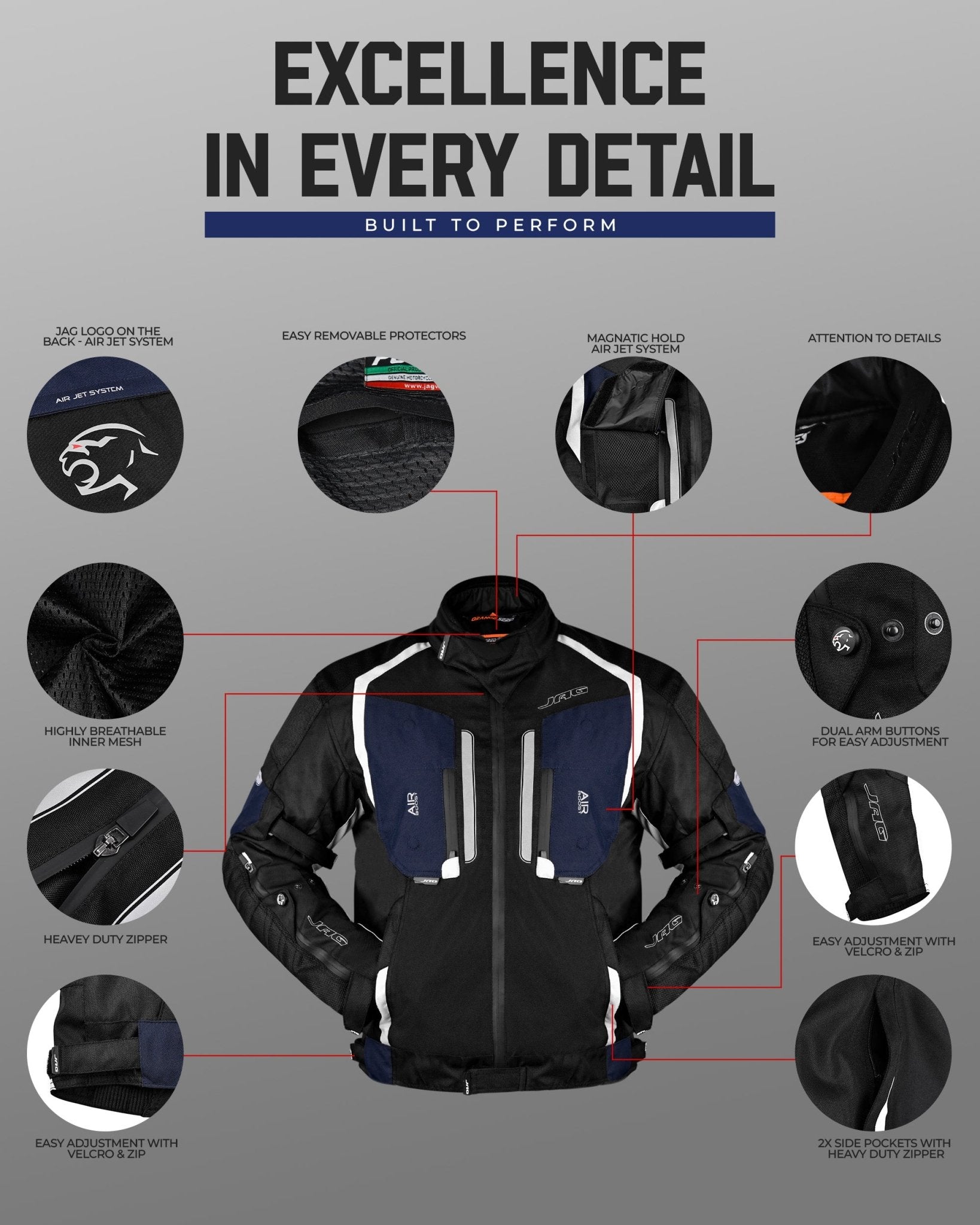 Storm Motorcycle Protective Jacket | Black | All Seasons Jacket - Overture Gifts