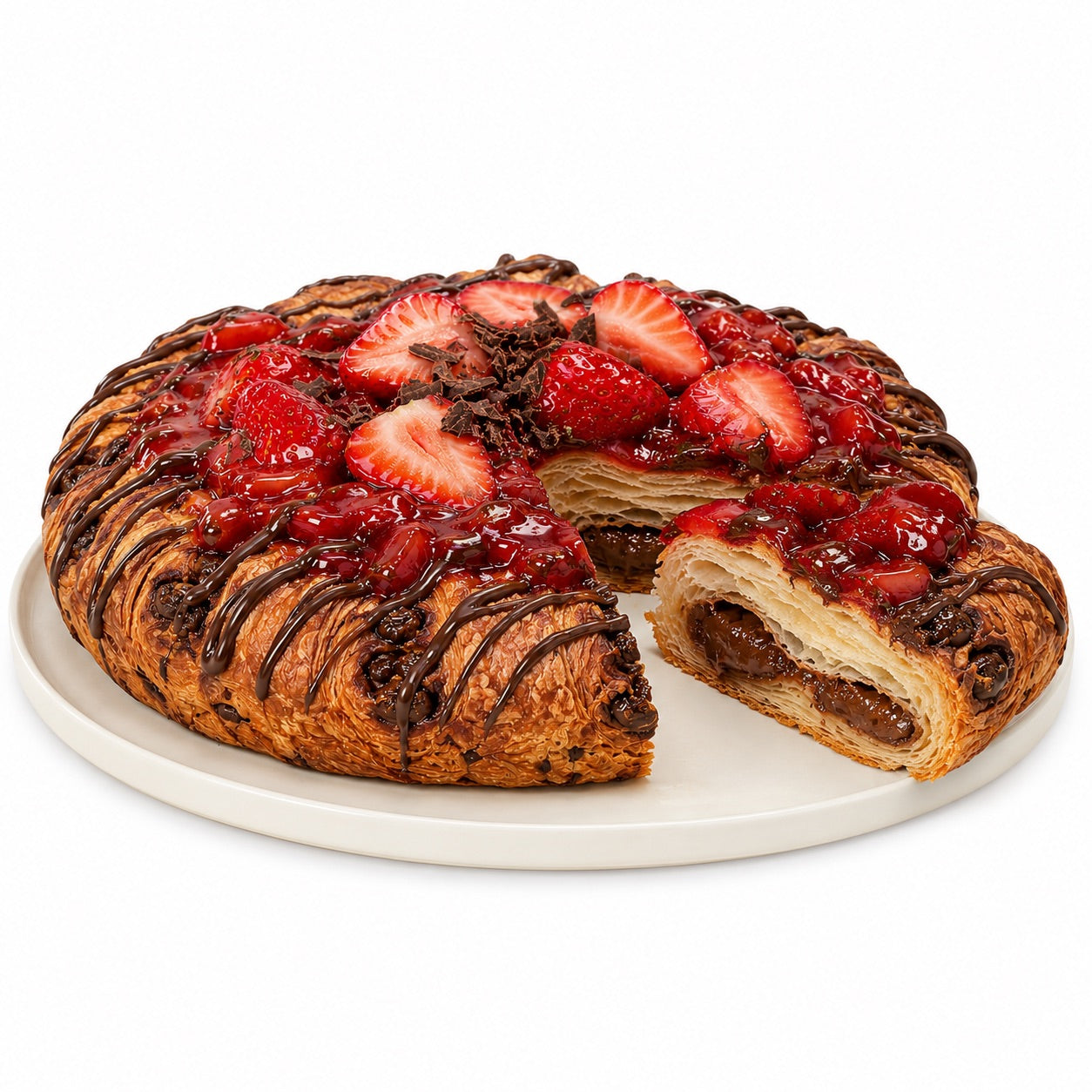 Andy Anand Sugar-Free Strawberry Chocolate Croissant Cake, 2.5 lb – Keto & Diabetic-Friendly, Flaky Laminated Pastry, Birthday Gift Box
