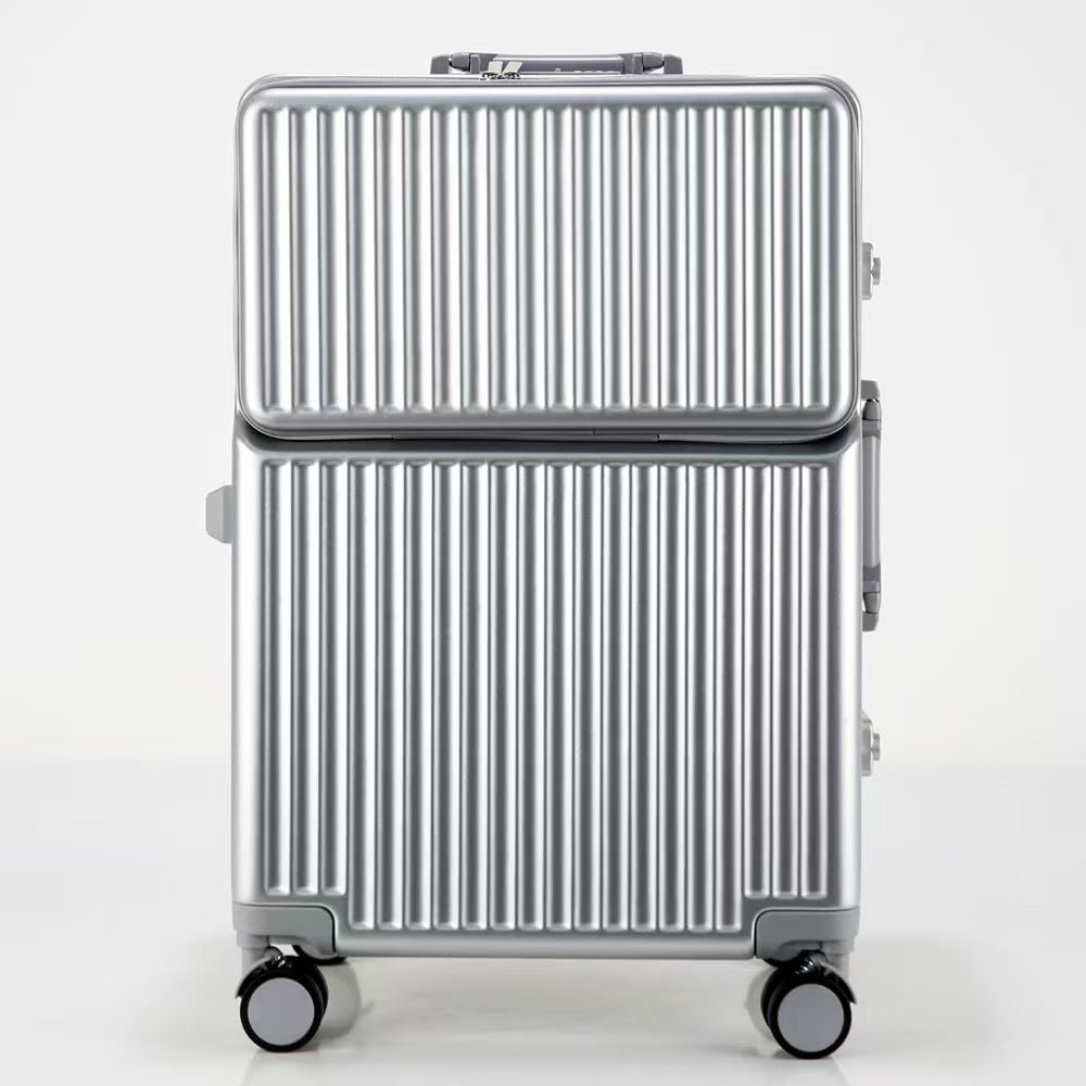 Suitcase Travel Luggage Trolley Front-Opening Large Capacity Aluminum Frame Carry-On Cabin Bag - Overture Gifts