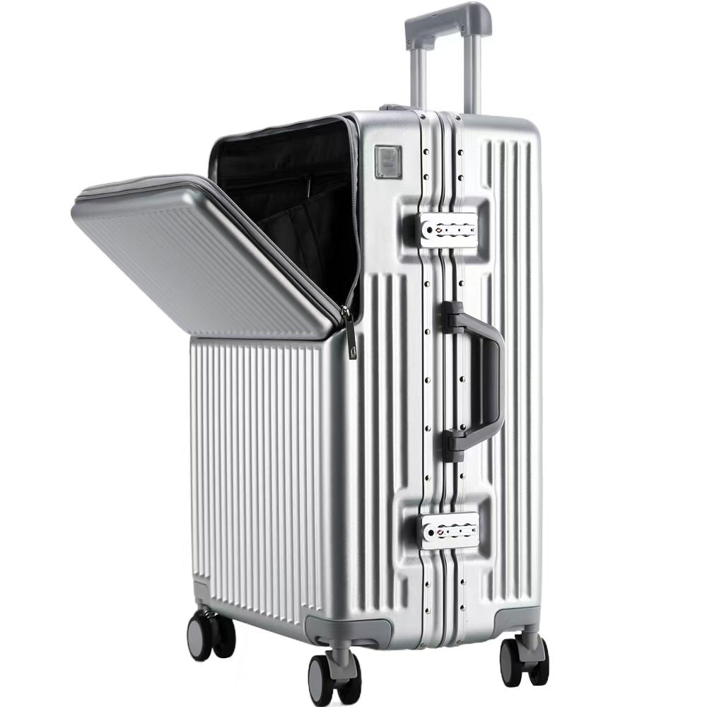 Suitcase Travel Luggage Trolley Front-Opening Large Capacity Aluminum Frame Carry-On Cabin Bag - Overture Gifts