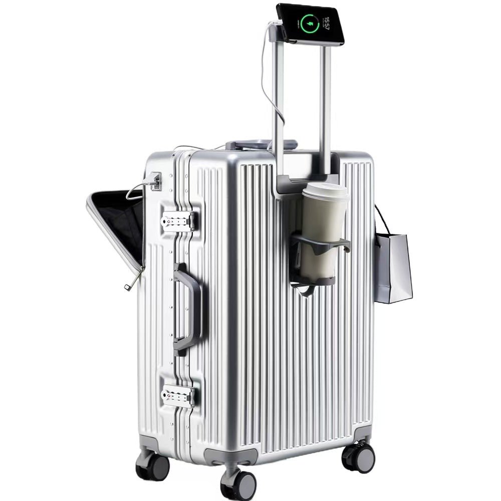 Suitcase Travel Luggage Trolley Front-Opening Large Capacity Aluminum Frame Carry-On Cabin Bag - Overture Gifts