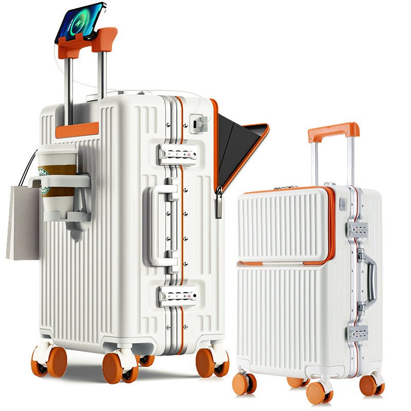 Suitcase Travel Luggage Trolley Front-Opening Large Capacity Aluminum Frame Carry-On Cabin Bag - Overture Gifts