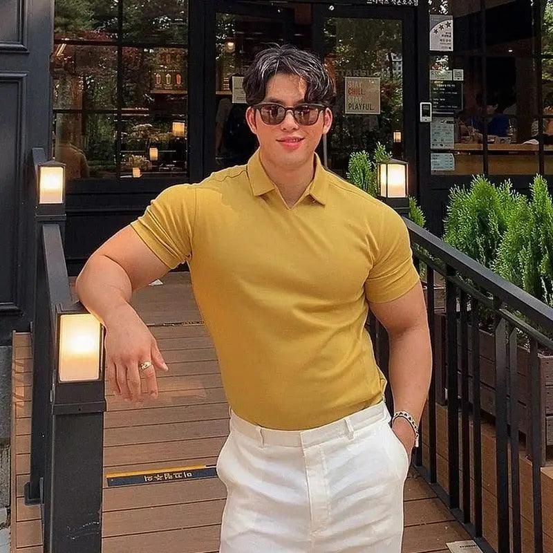 Polo T Shirt Men Cotton Blend Elite Short Sleeve Tee