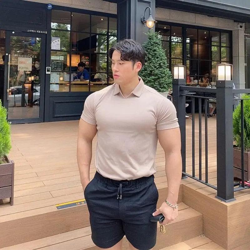 Polo T Shirt Men Cotton Blend Elite Short Sleeve Tee