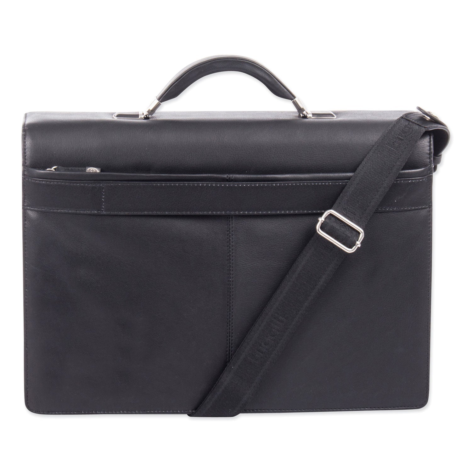 Swiss Mobility Milestone Briefcase, Fits Devices Up to 15.6", Leather, 5 x 5 x 12, Black - Overture Gifts