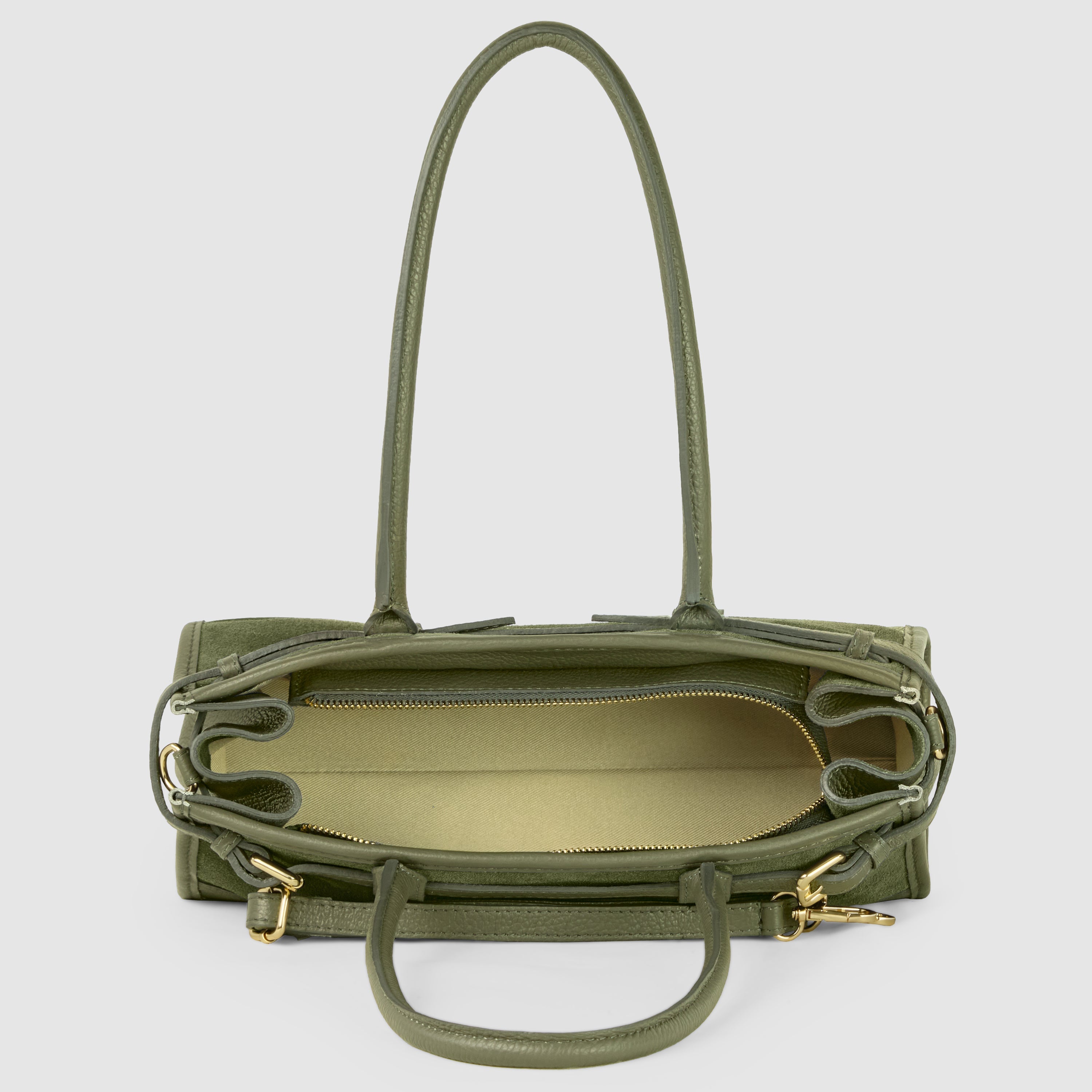 Italian Genuine Suede & Full-Grain Leather Shoulder Bag | Lodi