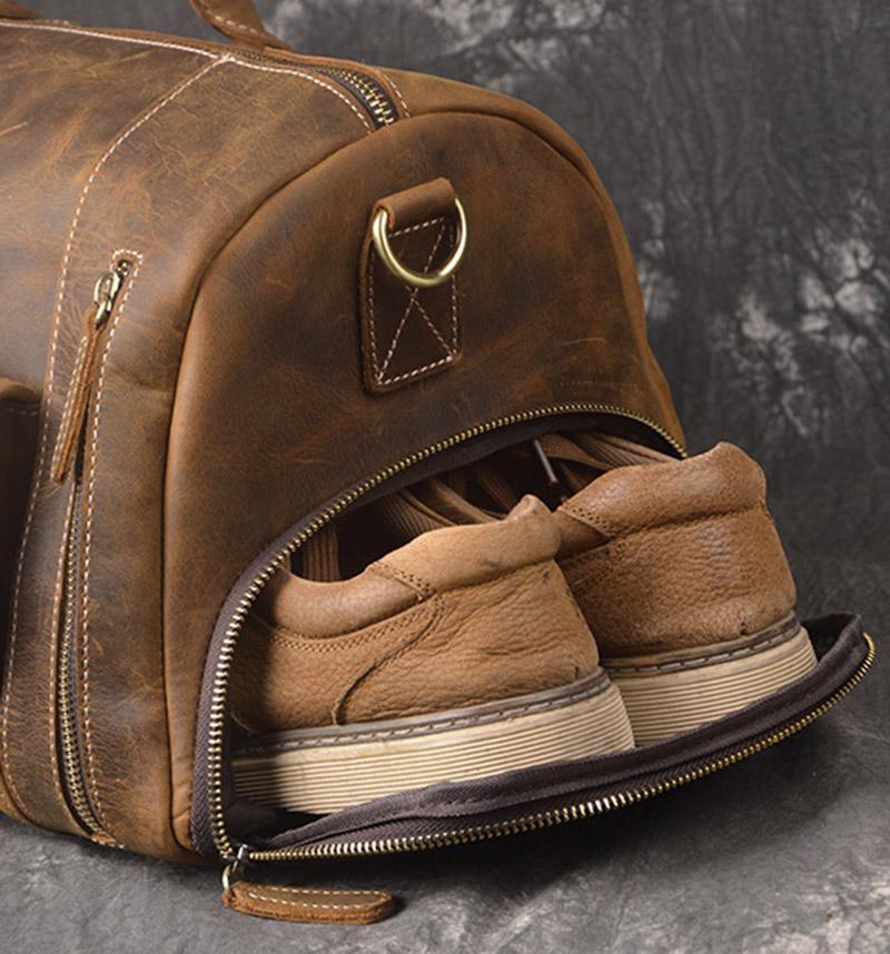 The Bard Weekender | Handmade Leather Duffle Bag - Overture Gifts